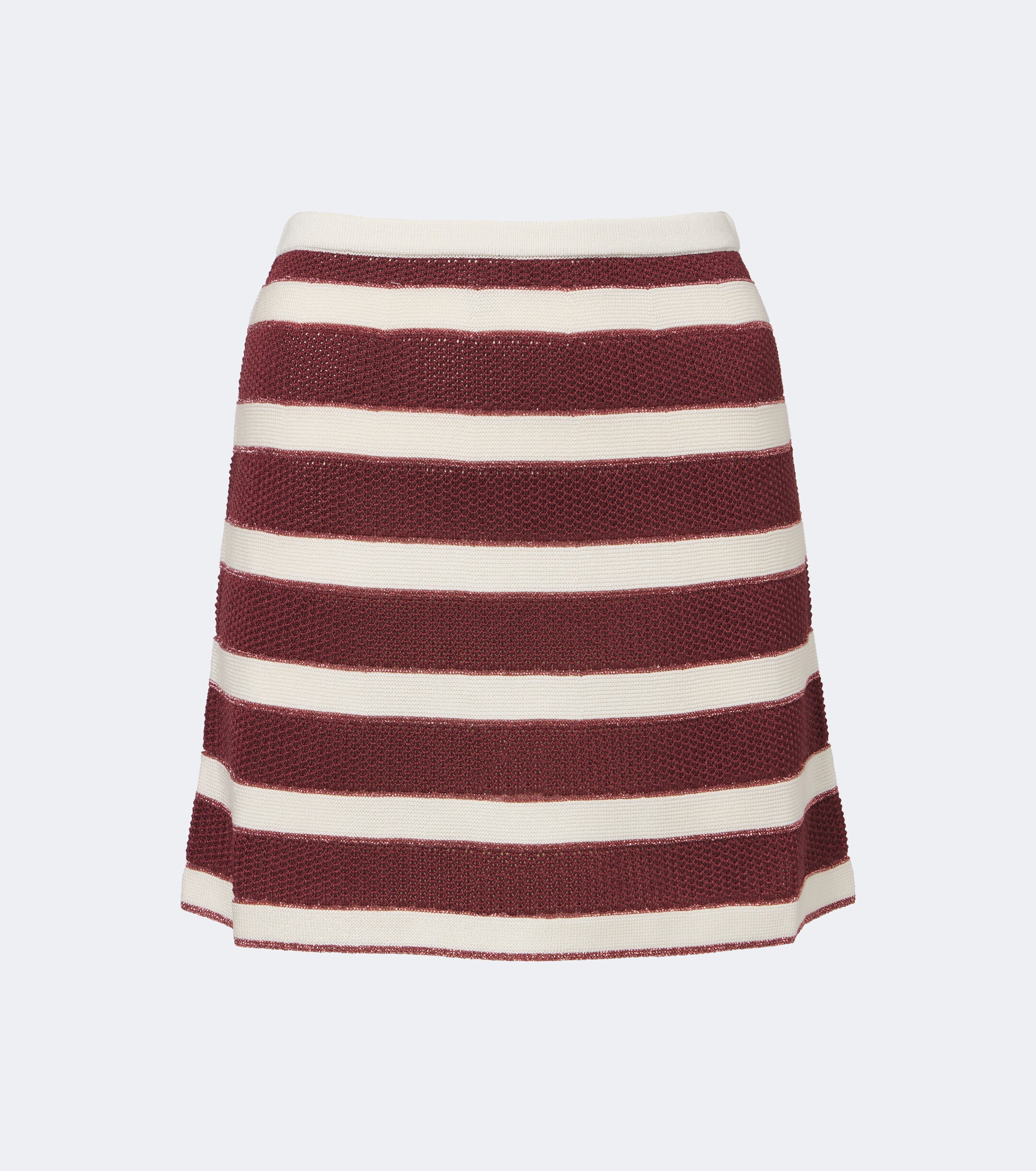 Eres Eres Intervalle knitted striped cotton-blend lamé miniskirt