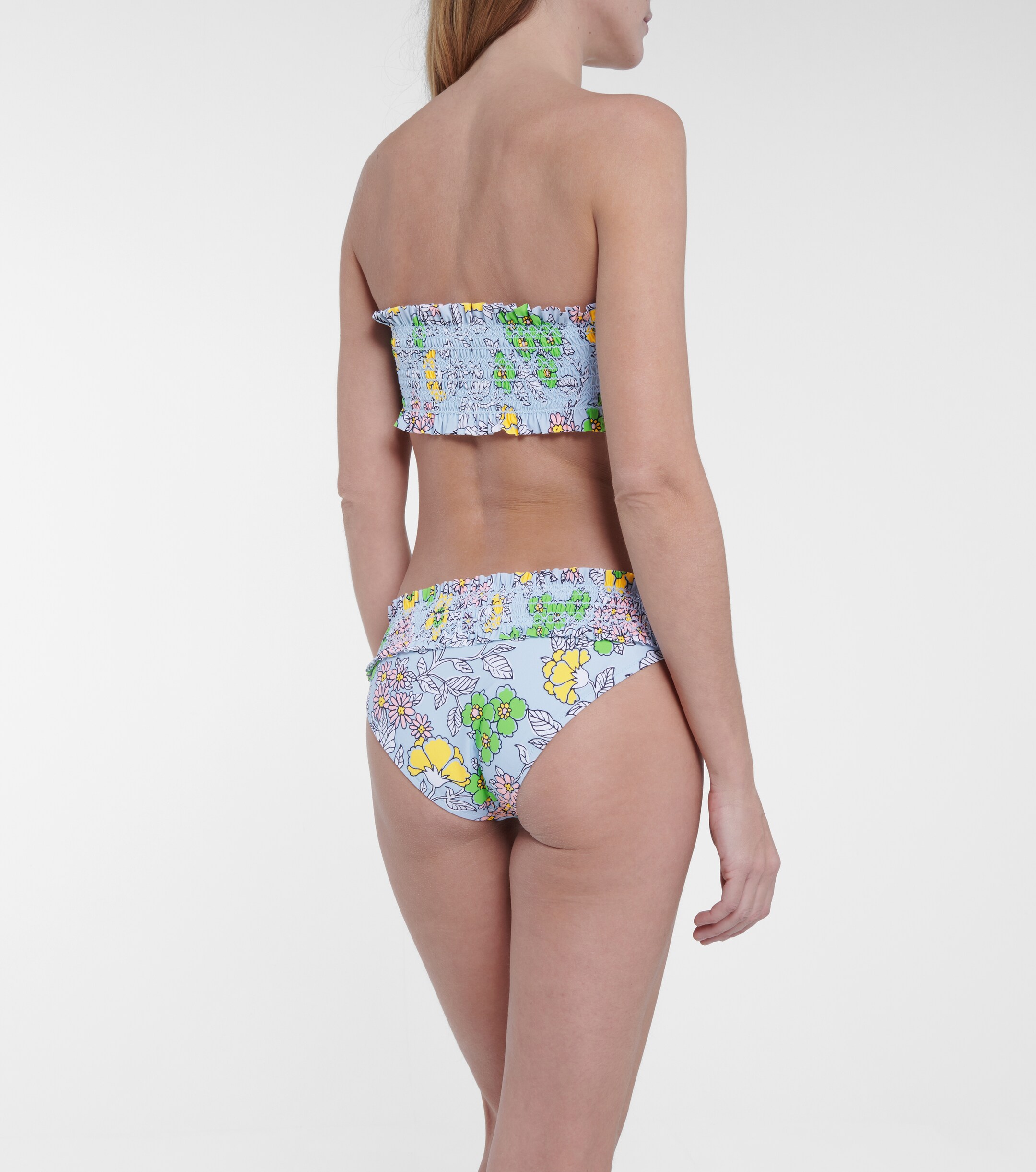 Tory Burch Costa floral smocked bikini bottoms