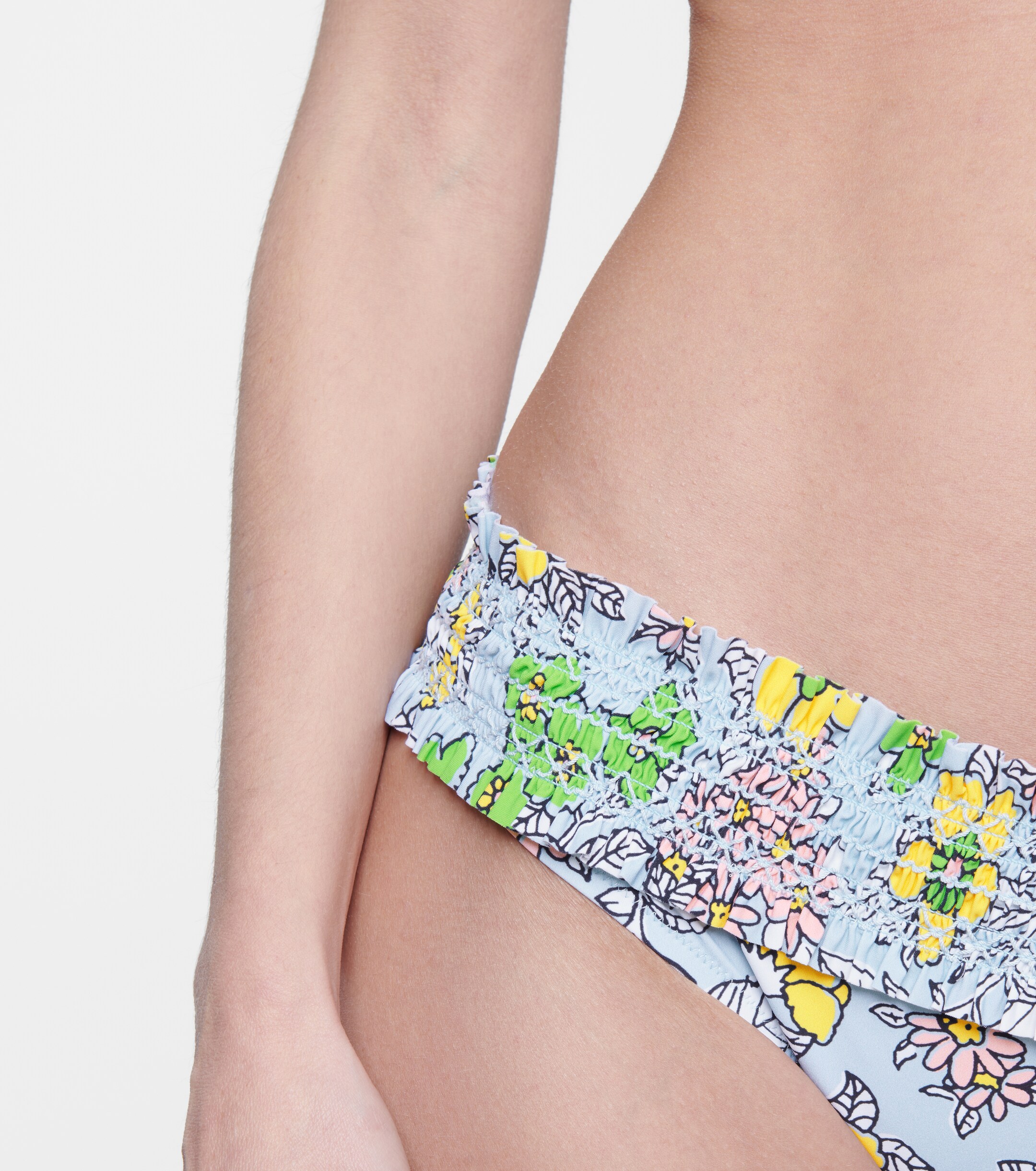 Tory Burch Costa floral smocked bikini bottoms