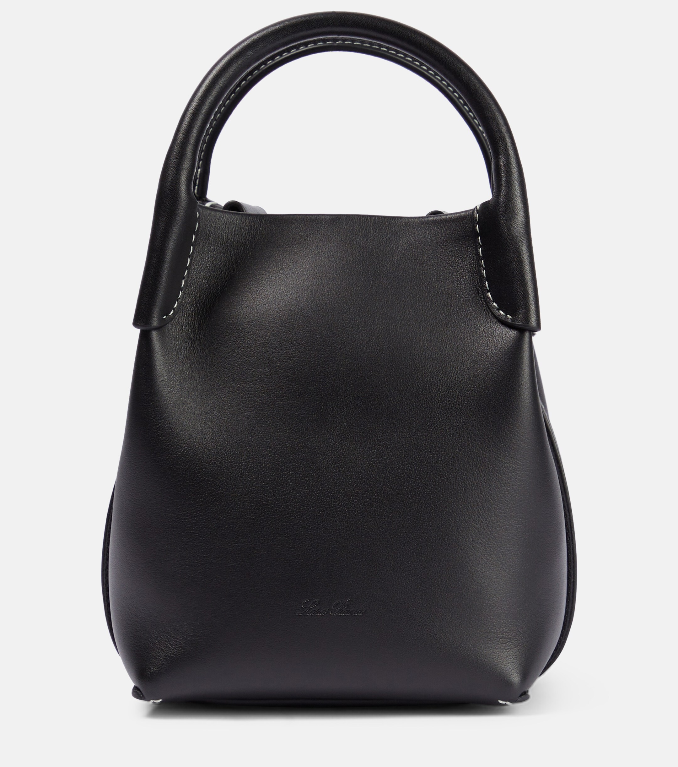 Loro Piana Bale Small leather bucket bag