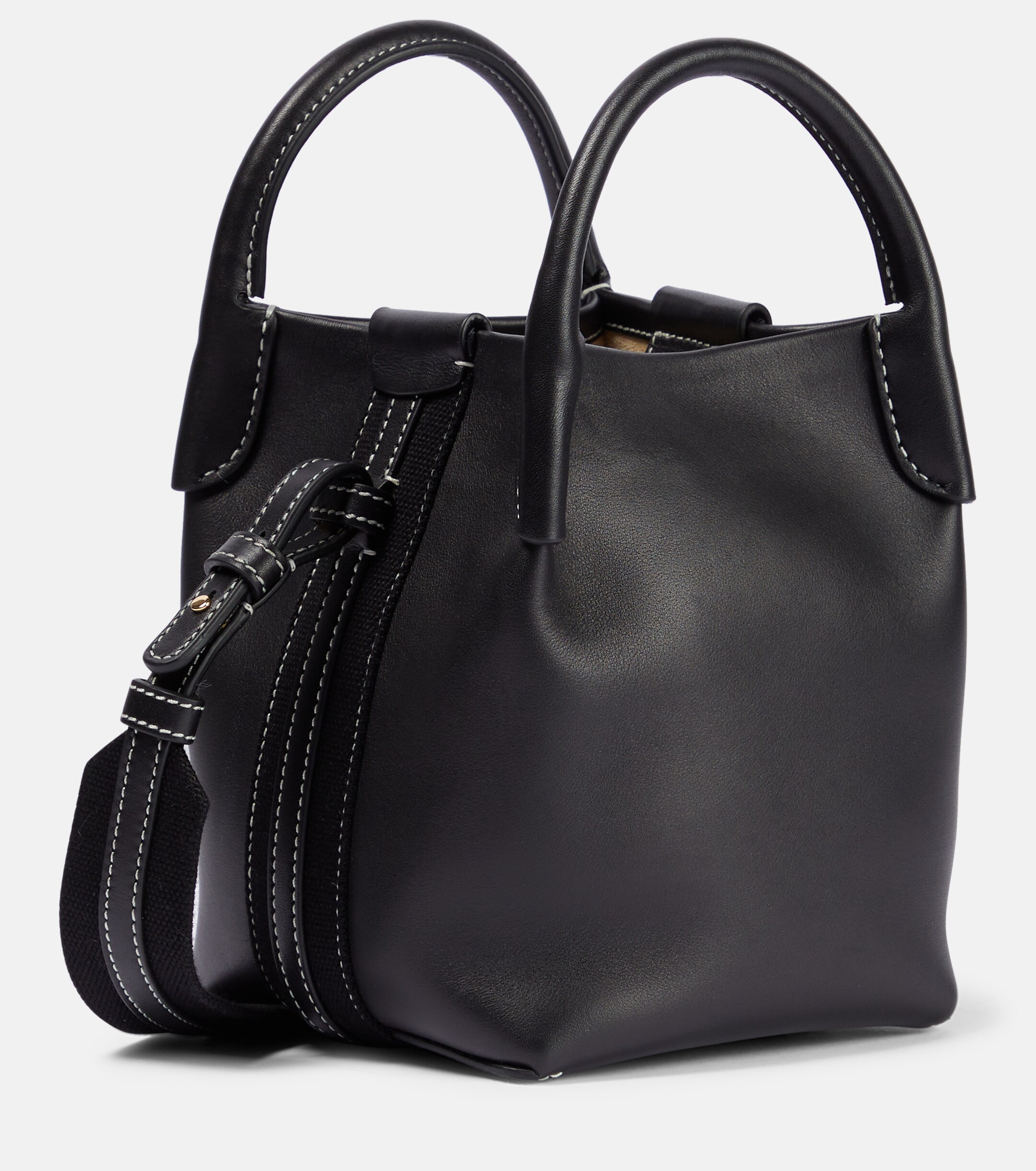 Loro Piana Bale Small leather bucket bag