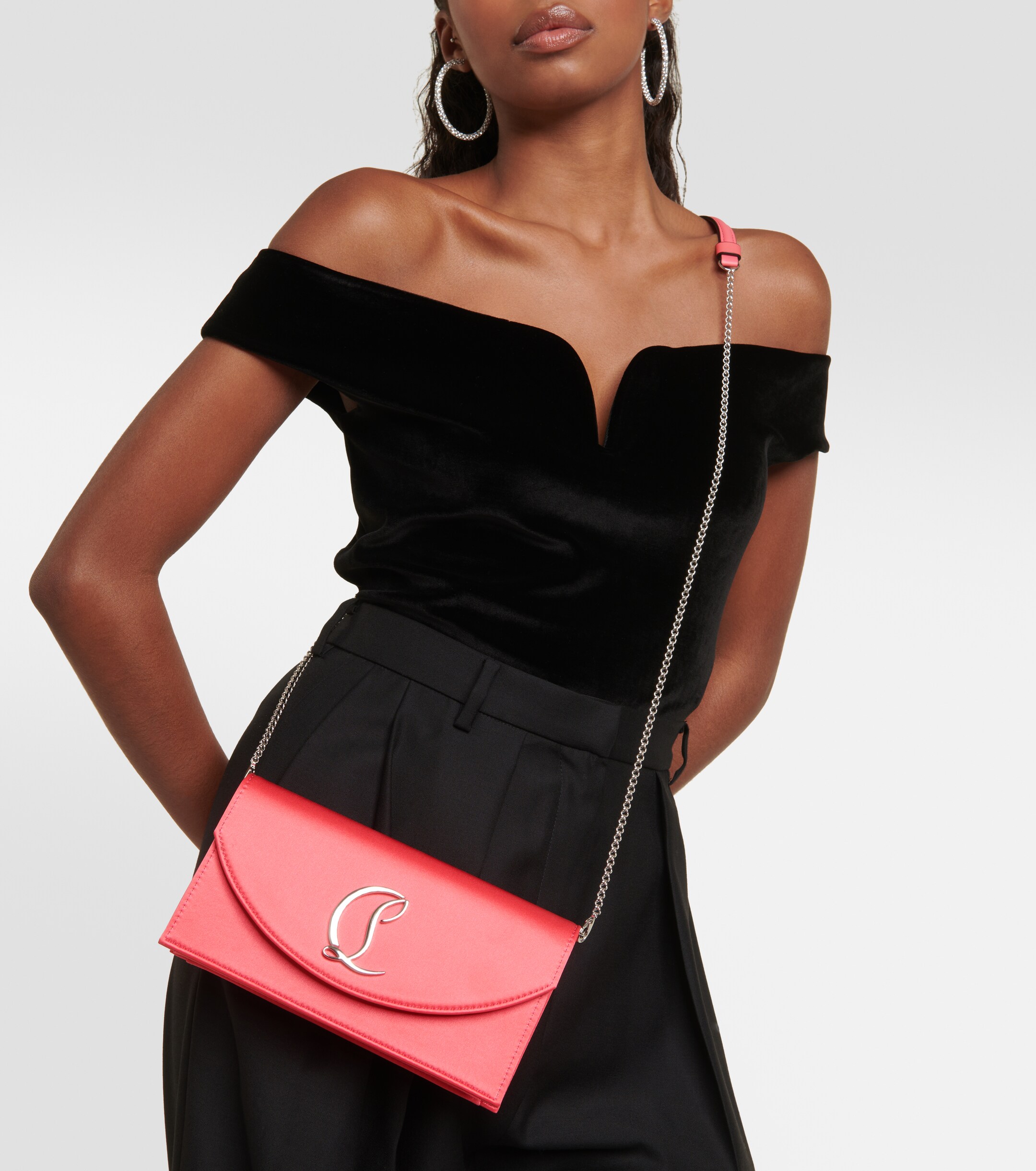 CHRISTIAN LOUBOUTIN Loubi54 silk-satin clutch