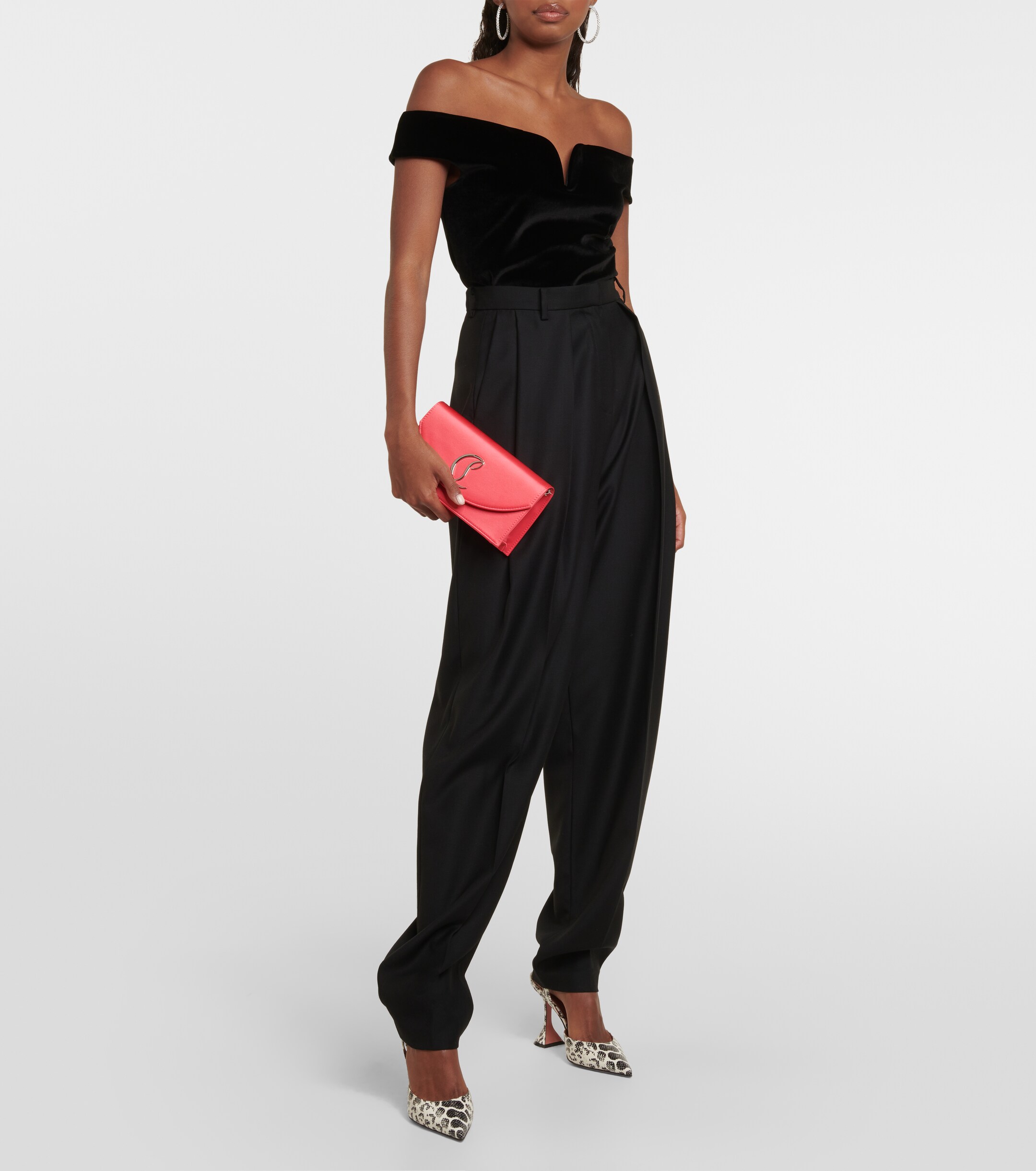 CHRISTIAN LOUBOUTIN Loubi54 silk-satin clutch