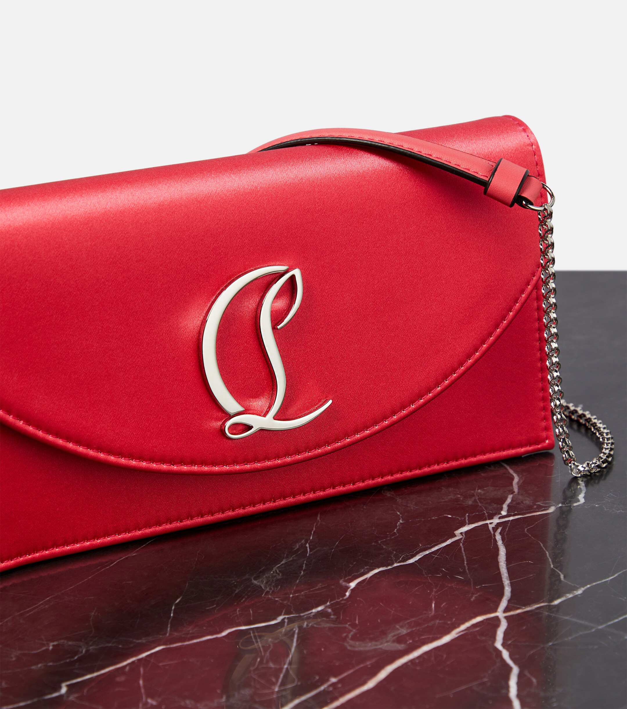 CHRISTIAN LOUBOUTIN Loubi54 silk-satin clutch
