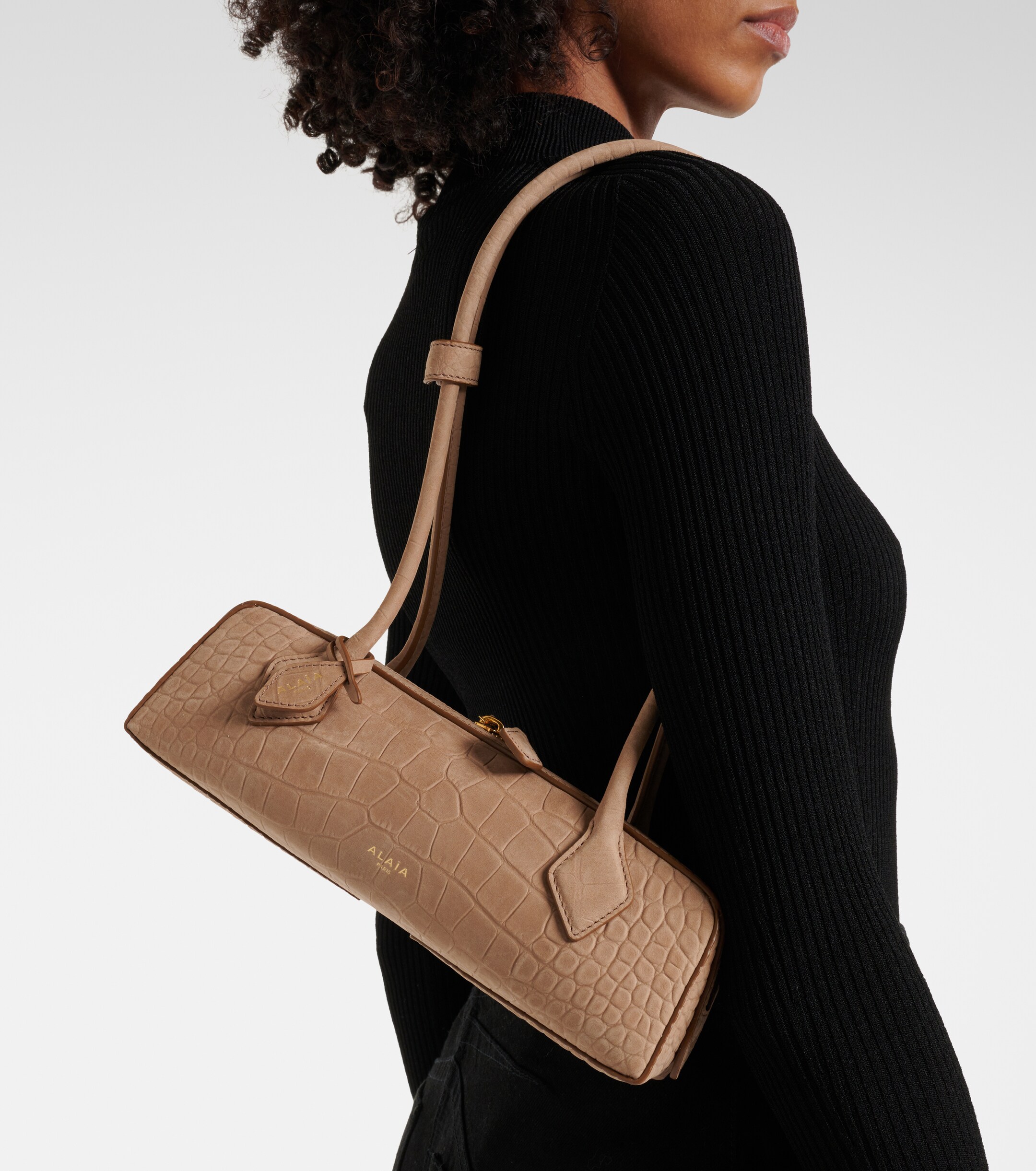 Alaïa Le Teckel Small croc-effect shoulder bag
