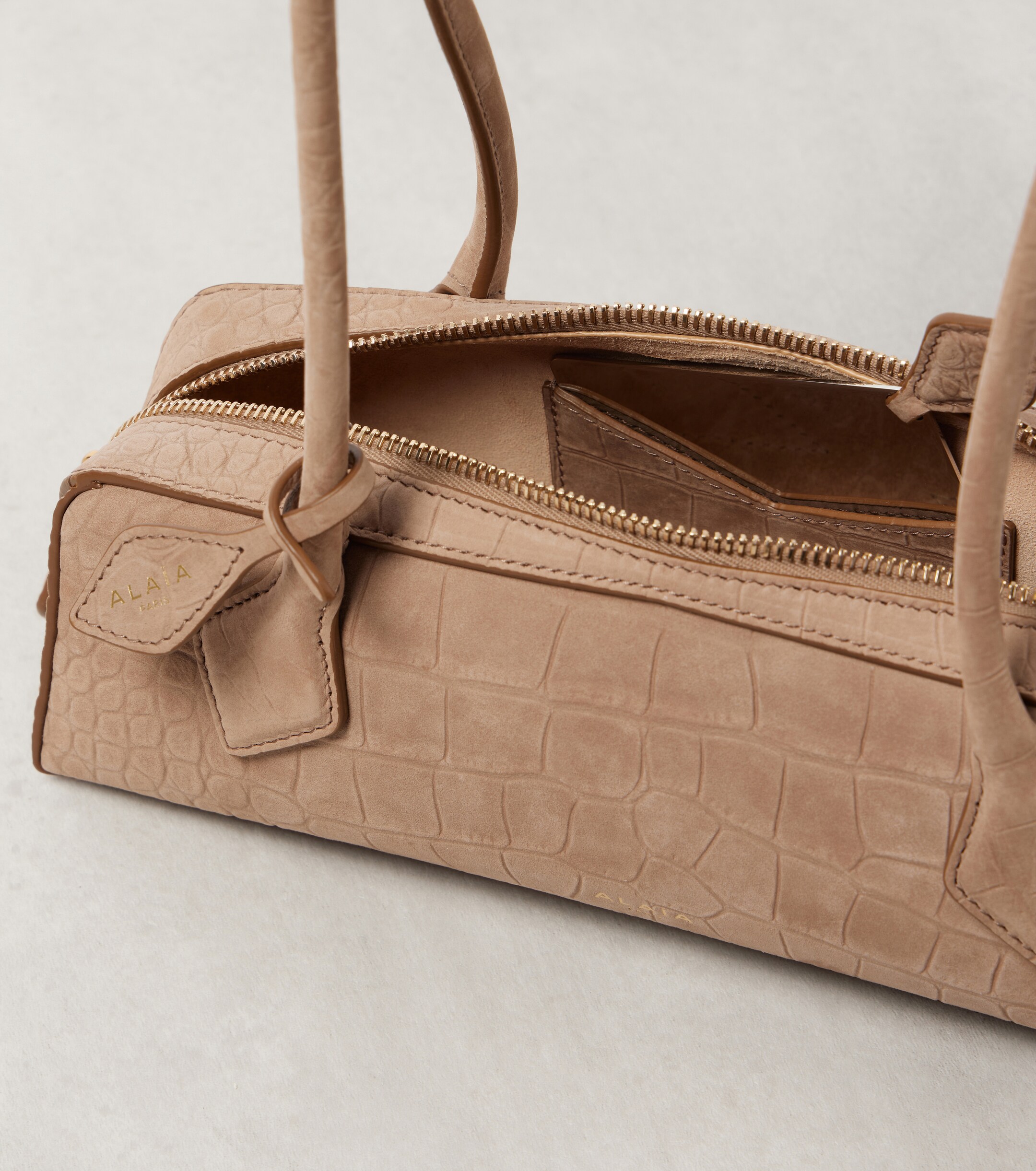 Alaïa Le Teckel Small croc-effect shoulder bag