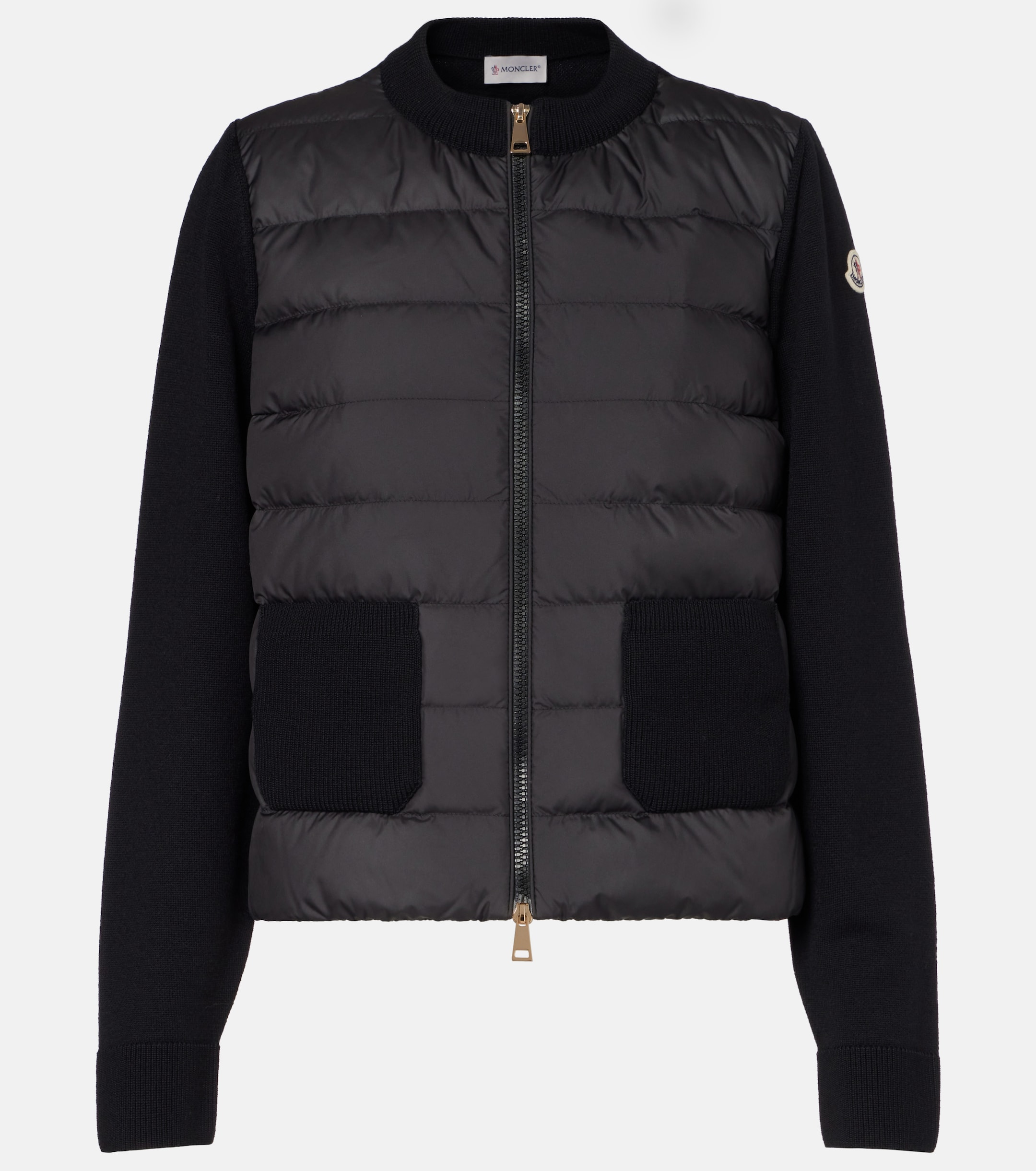 Moncler Down-paneled virgin wool cardigan