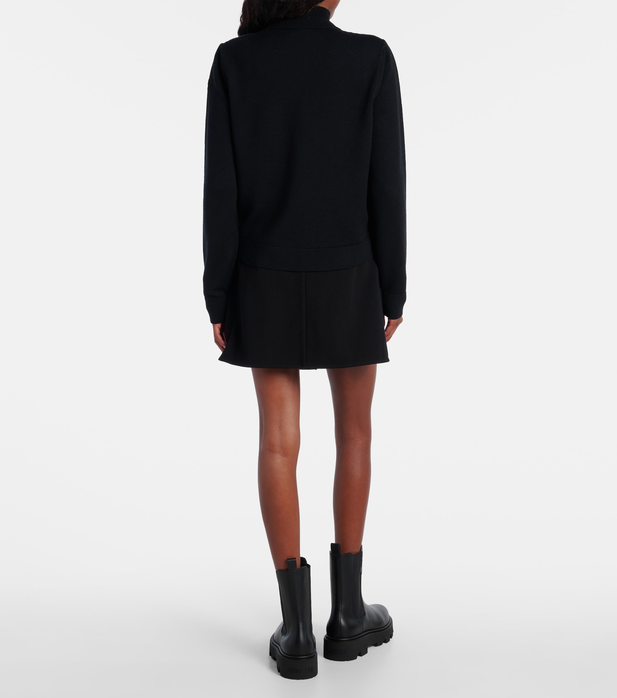 Moncler Down-paneled virgin wool cardigan
