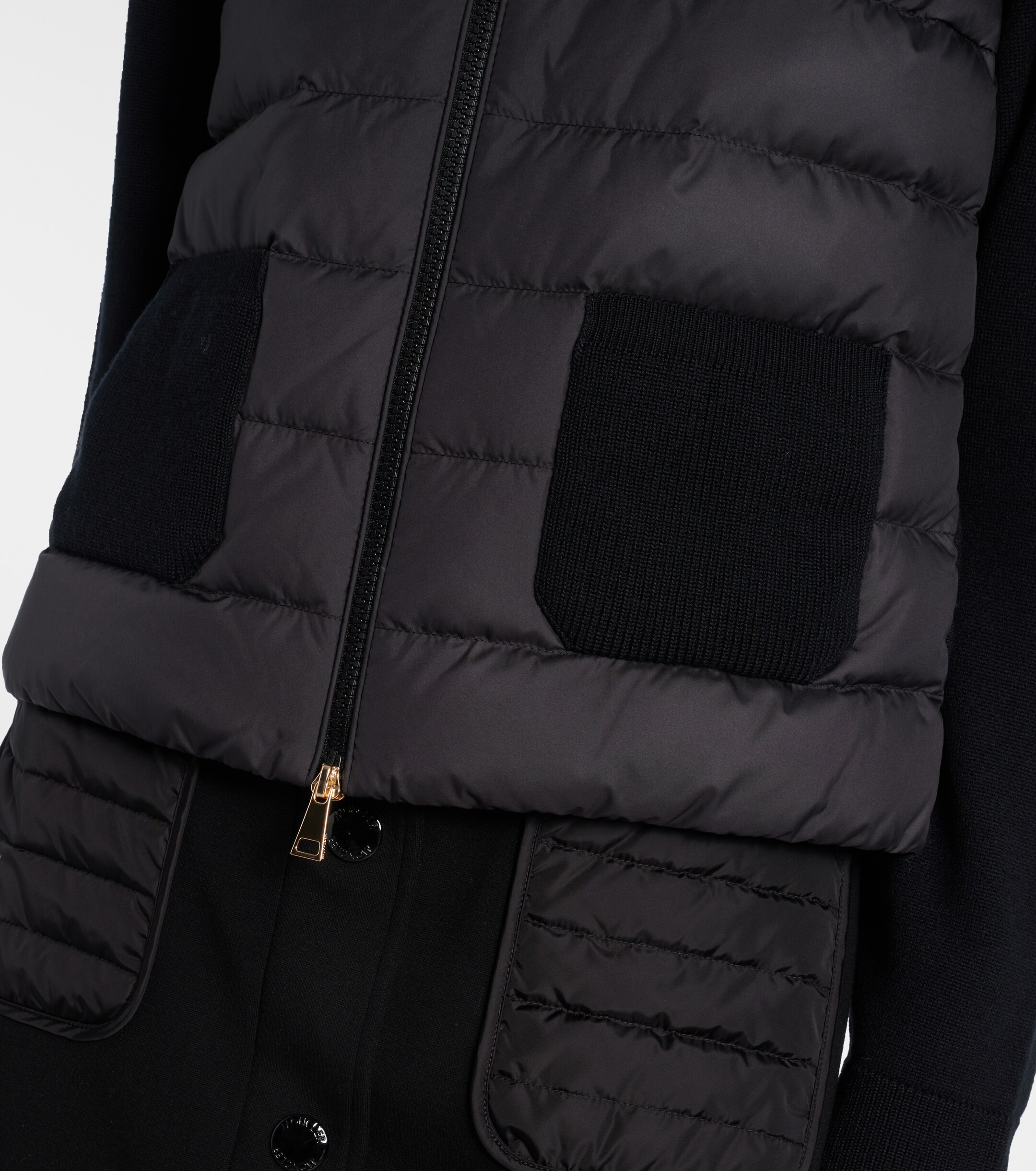 Moncler Down-paneled virgin wool cardigan