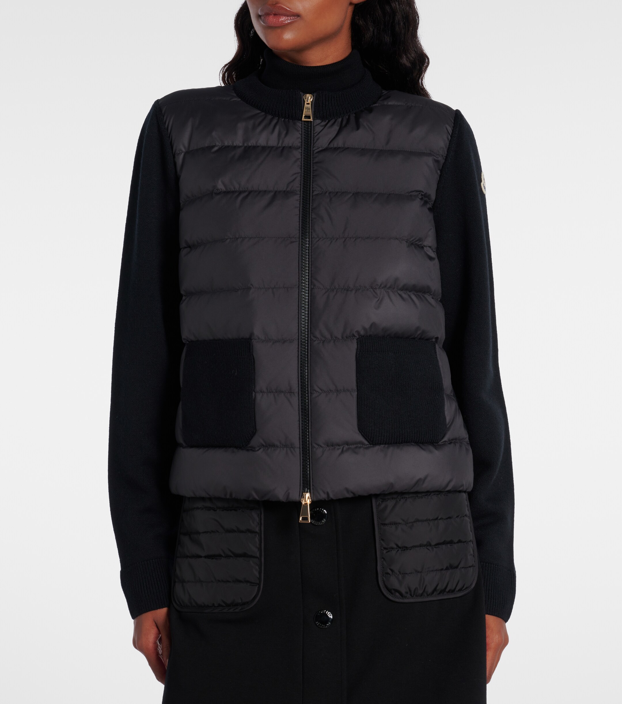 Moncler Down-paneled virgin wool cardigan