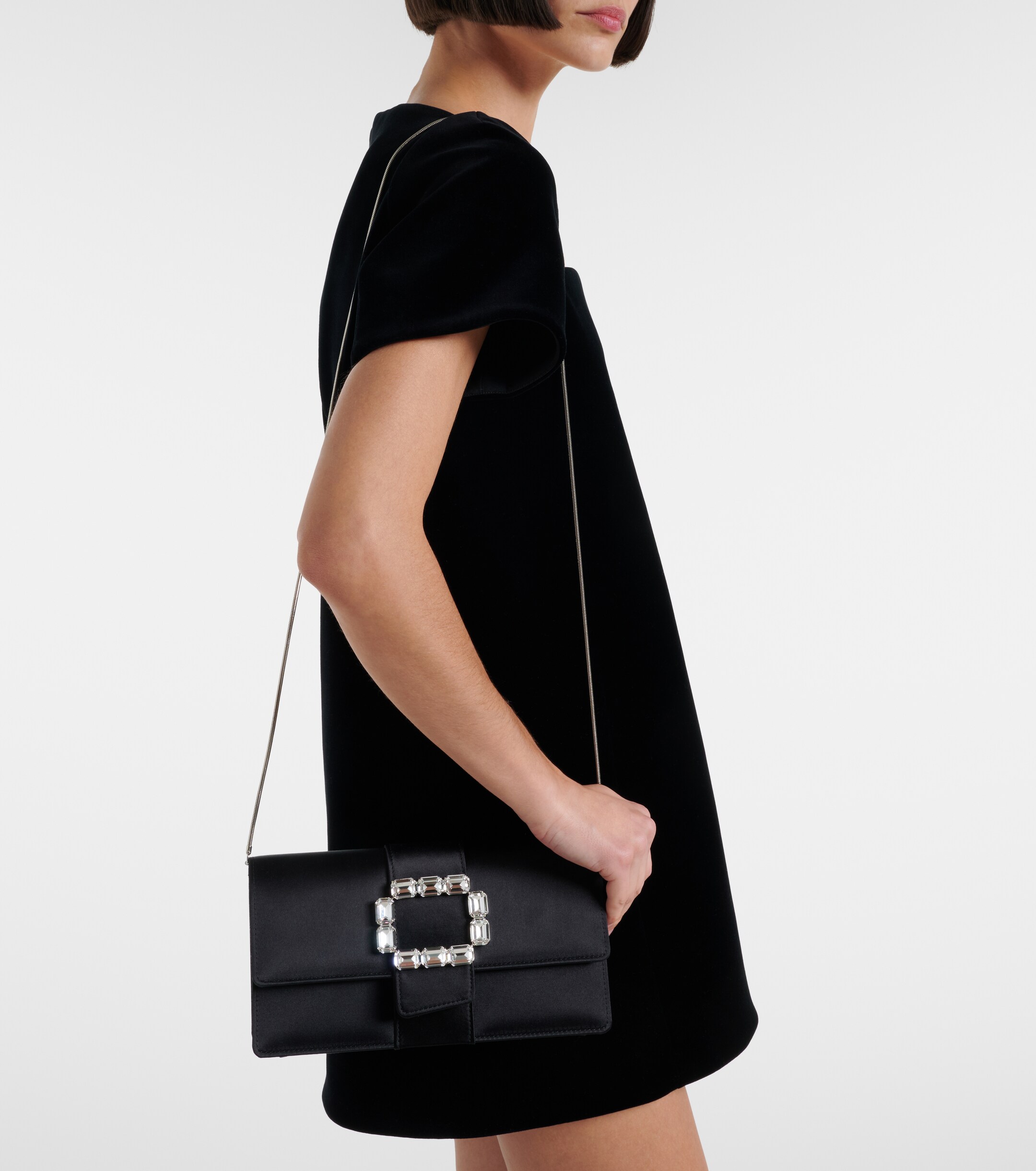 MANOLO BLAHNIK Maycapjou satin clutch