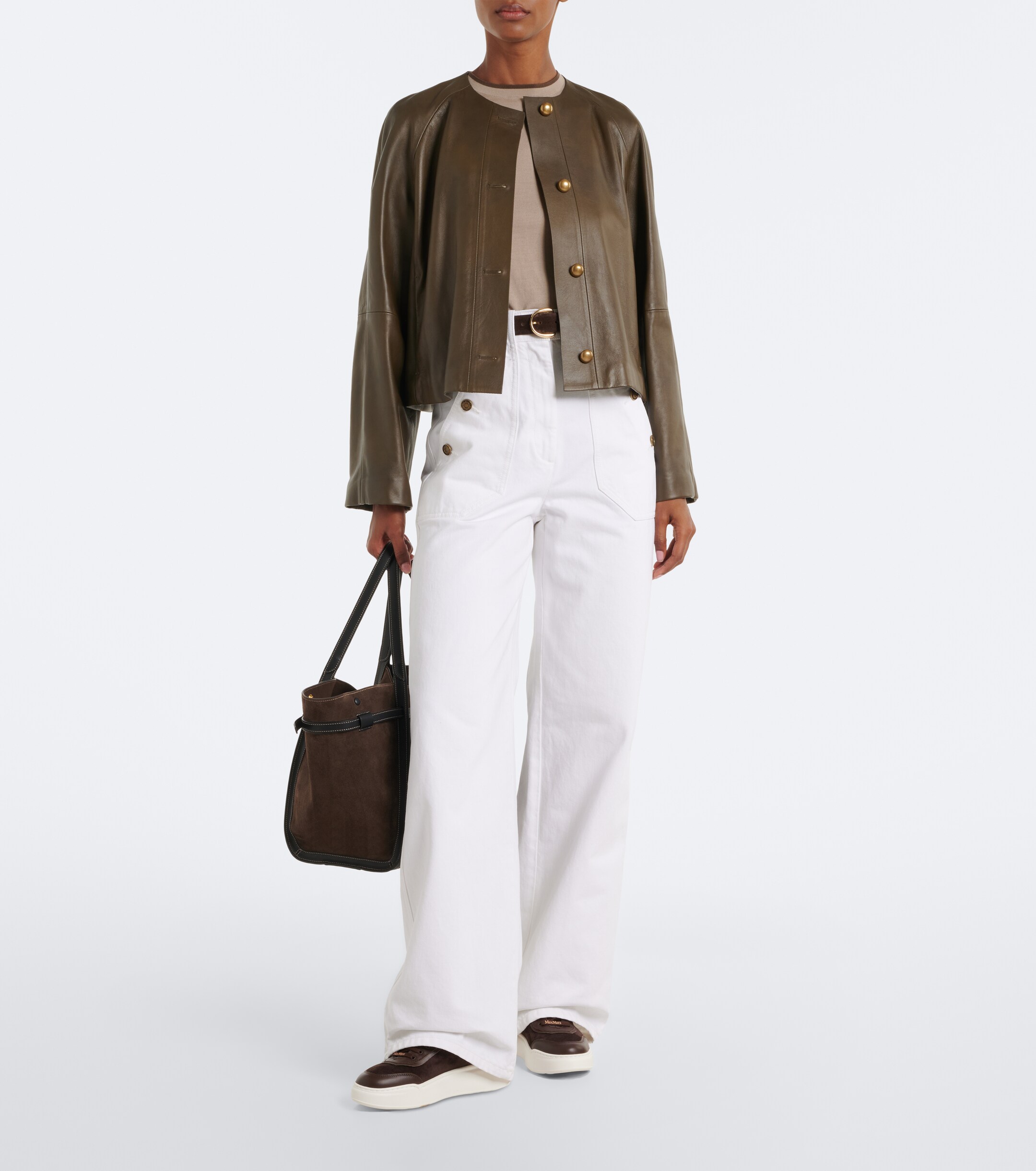 Max Mara Max Mara Leather-trimmed suede platform sneakers