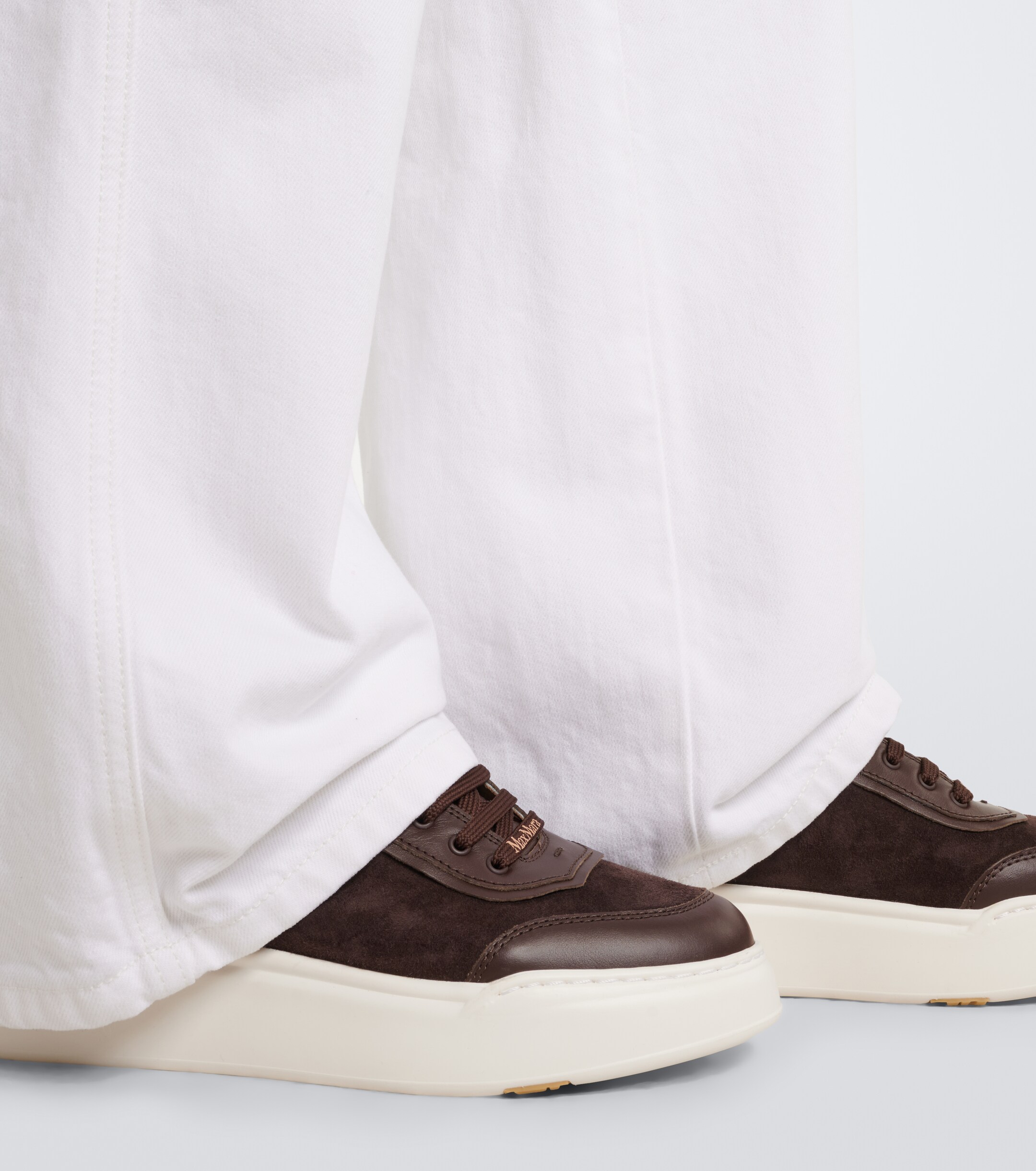 Max Mara Max Mara Leather-trimmed suede platform sneakers