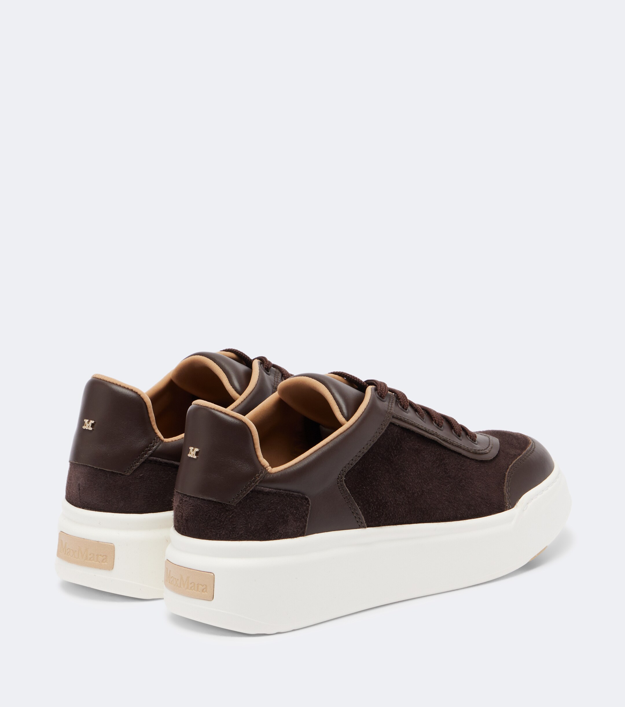 Max Mara Max Mara Leather-trimmed suede platform sneakers