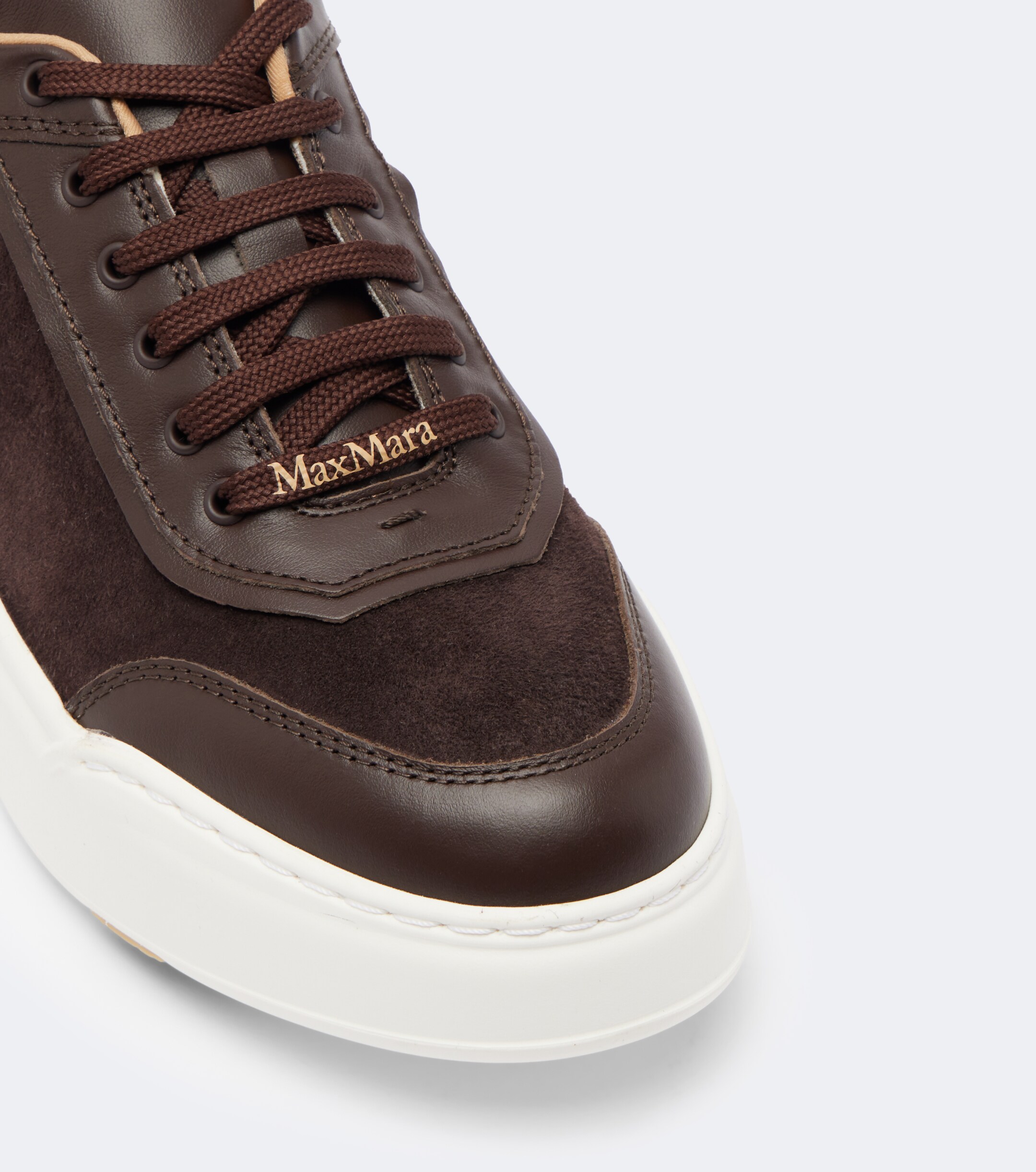 Max Mara Max Mara Leather-trimmed suede platform sneakers