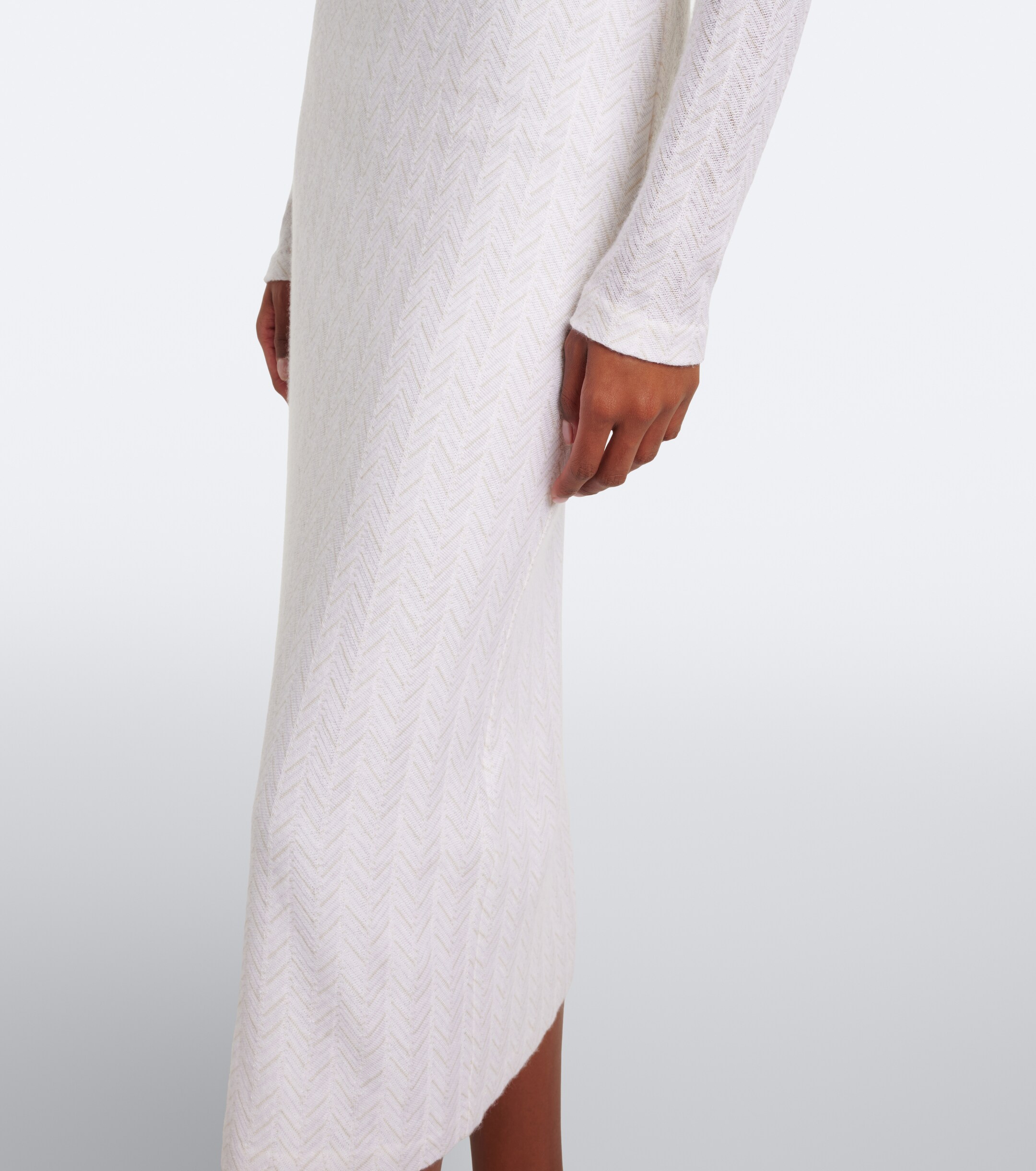 Missoni Missoni Zigzag knitted turtleneck midi dress