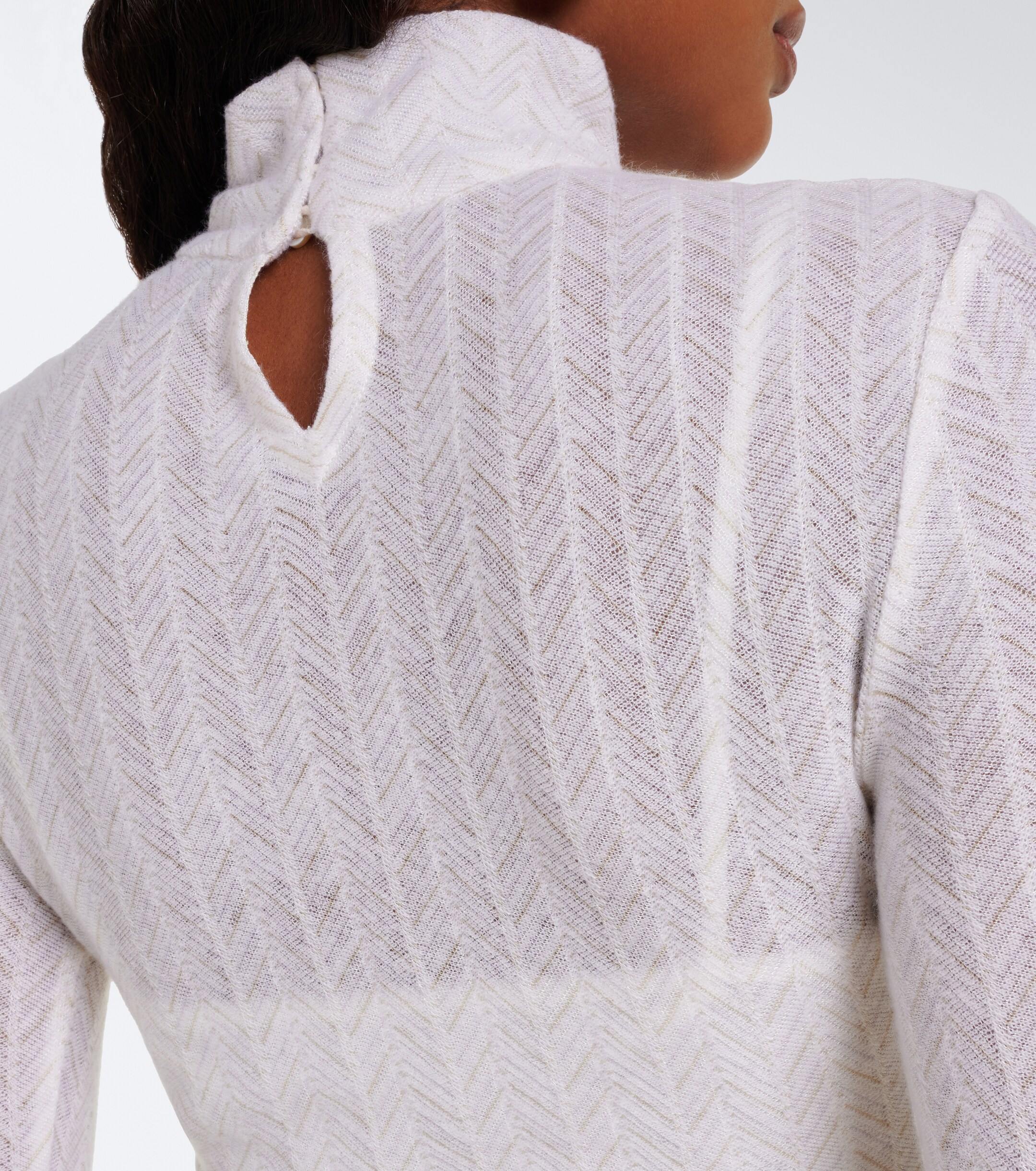 Missoni Missoni Zigzag knitted turtleneck midi dress