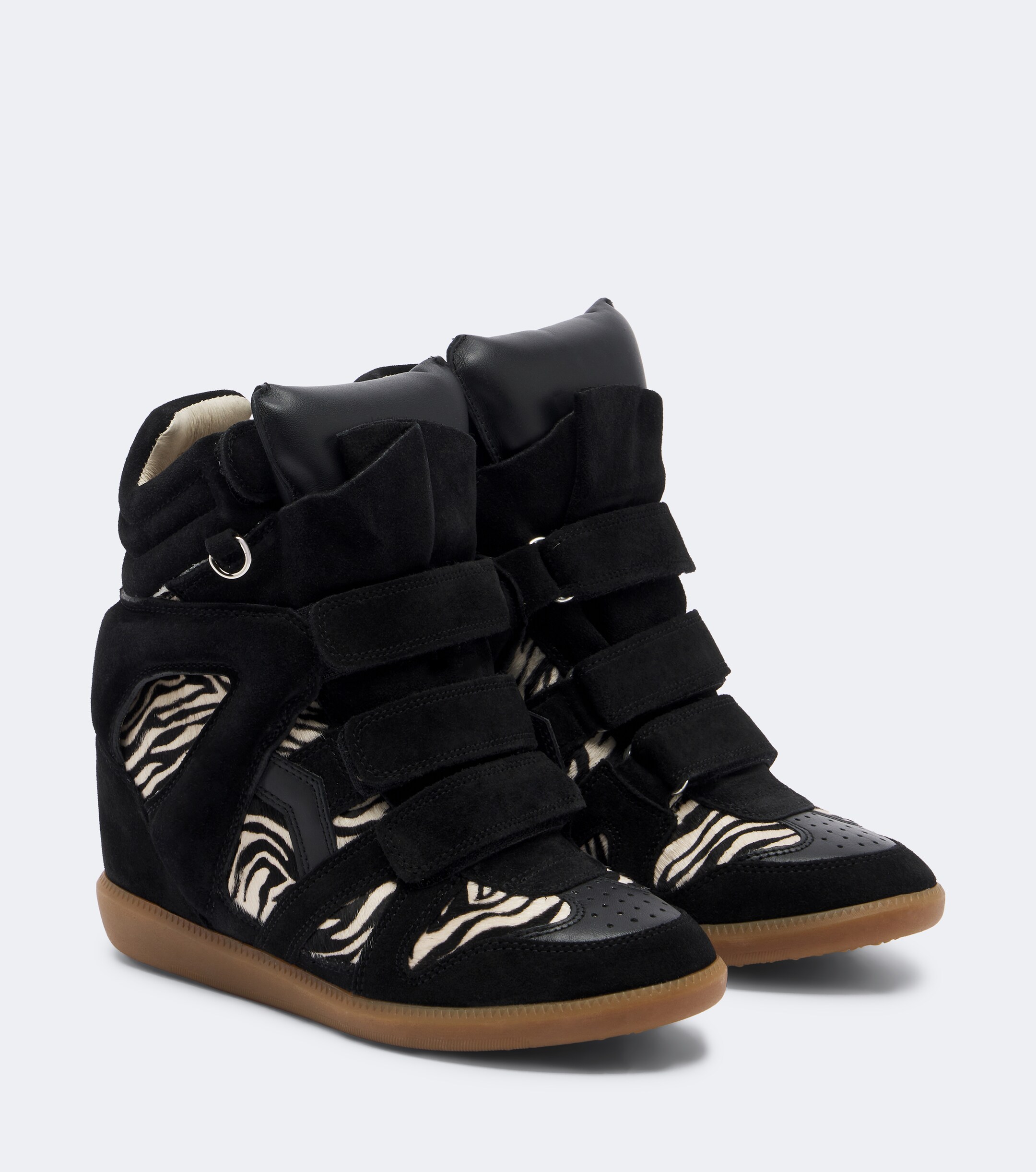 Isabel Marant Isabel Marant Bekett calf hair and suede wedge sneakers