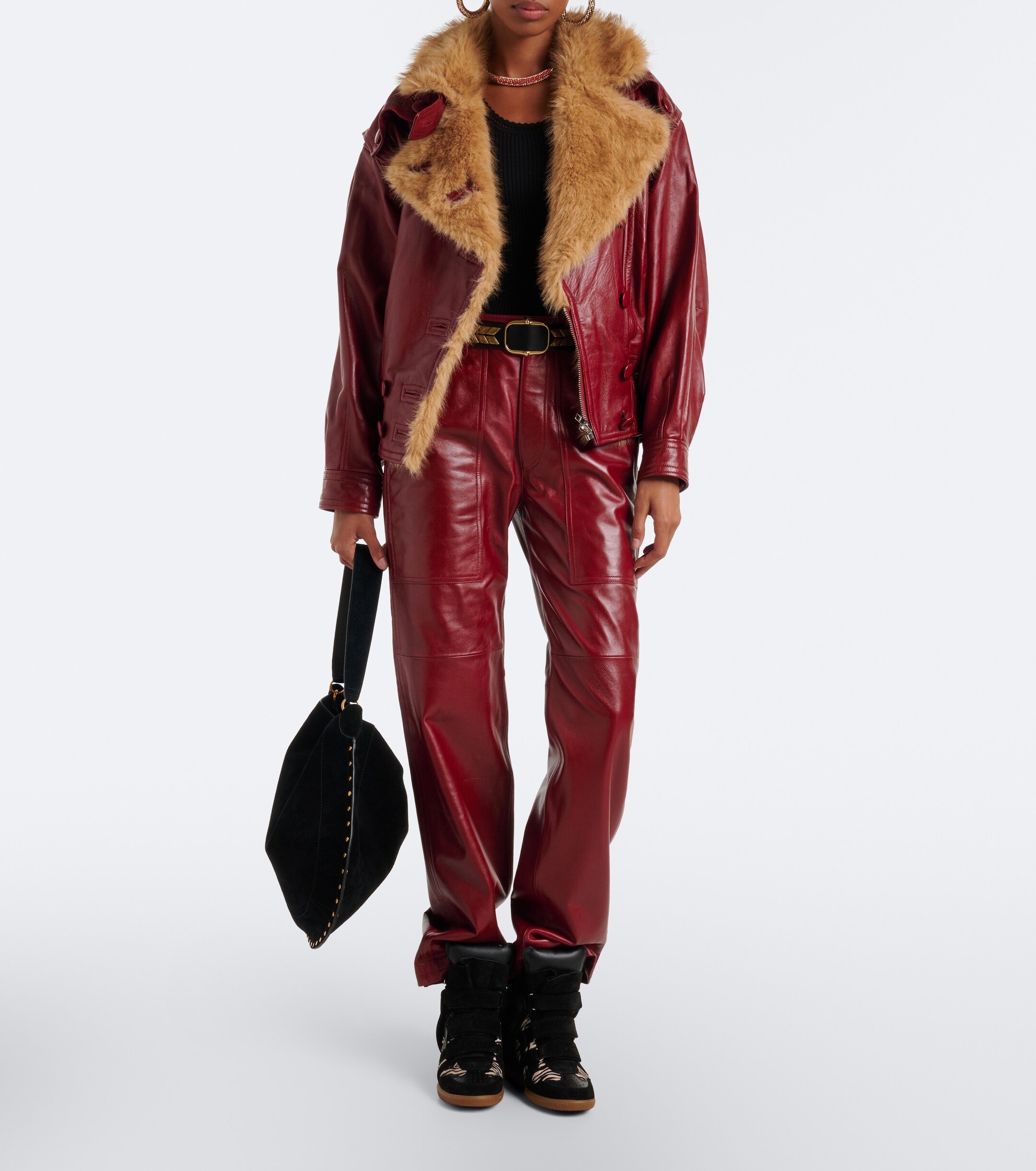 Isabel Marant Isabel Marant Bekett calf hair and suede wedge sneakers