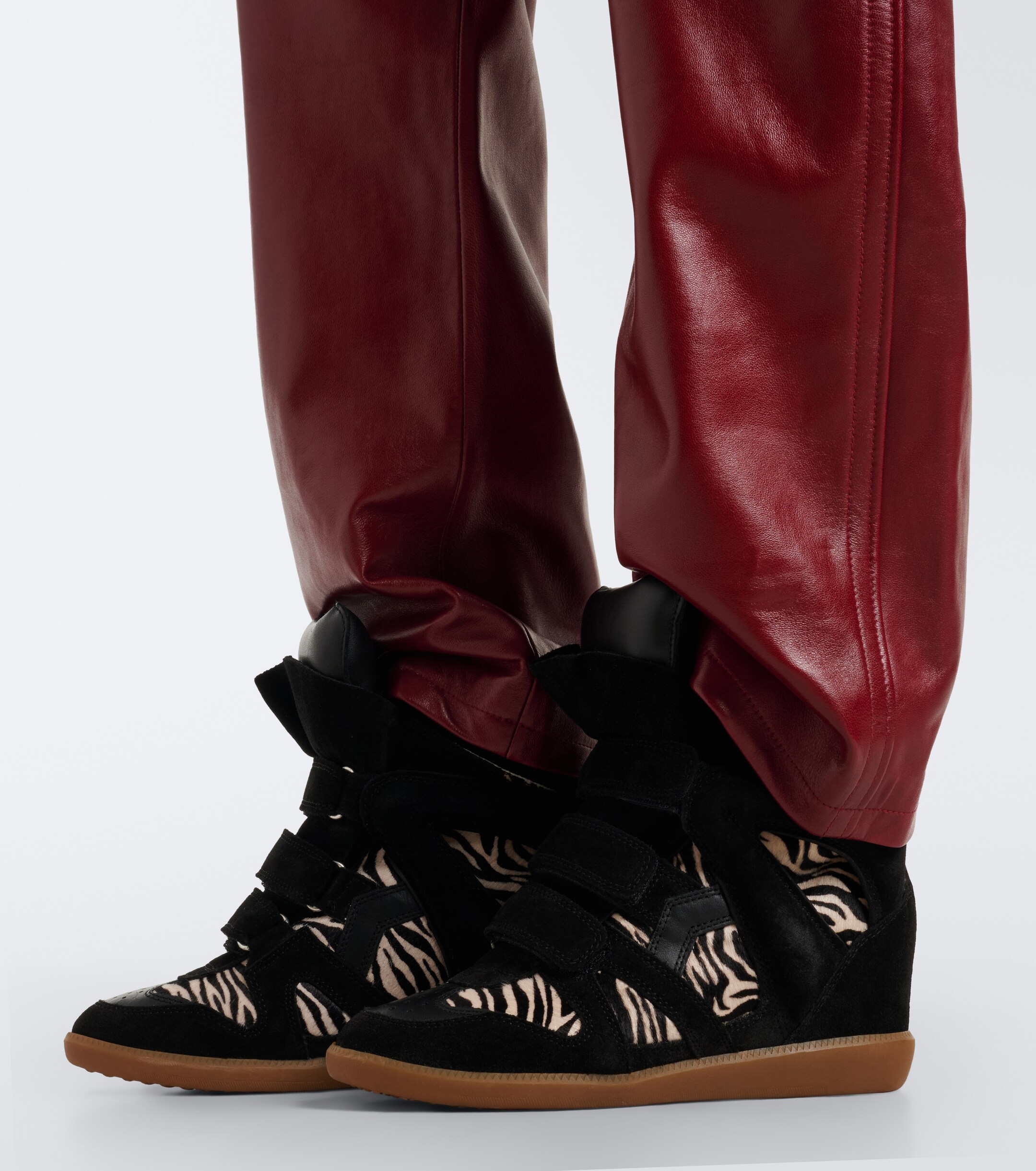 Isabel Marant Isabel Marant Bekett calf hair and suede wedge sneakers