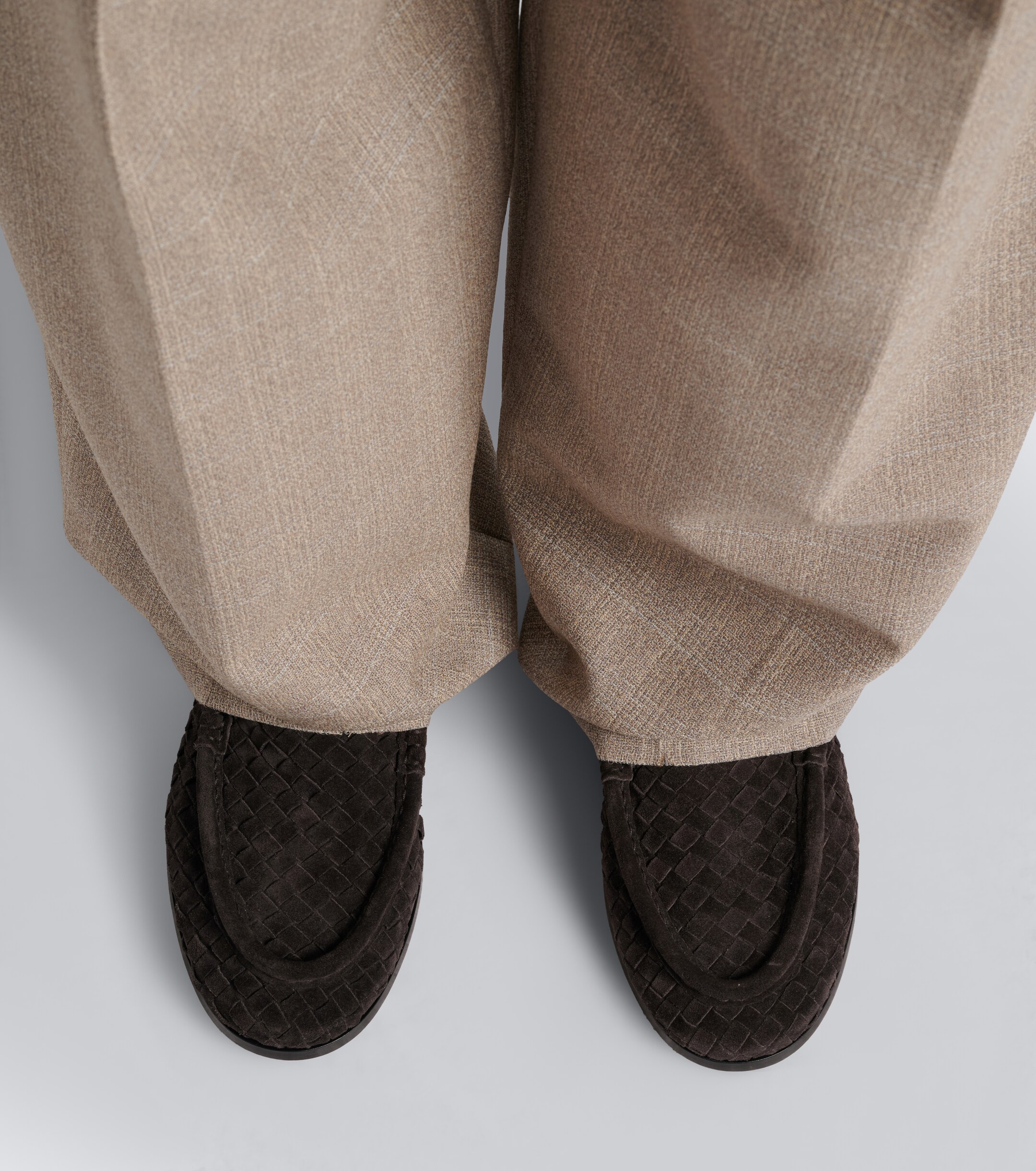 Bottega Veneta Bottega Veneta Silenzio Intrecciato suede loafers
