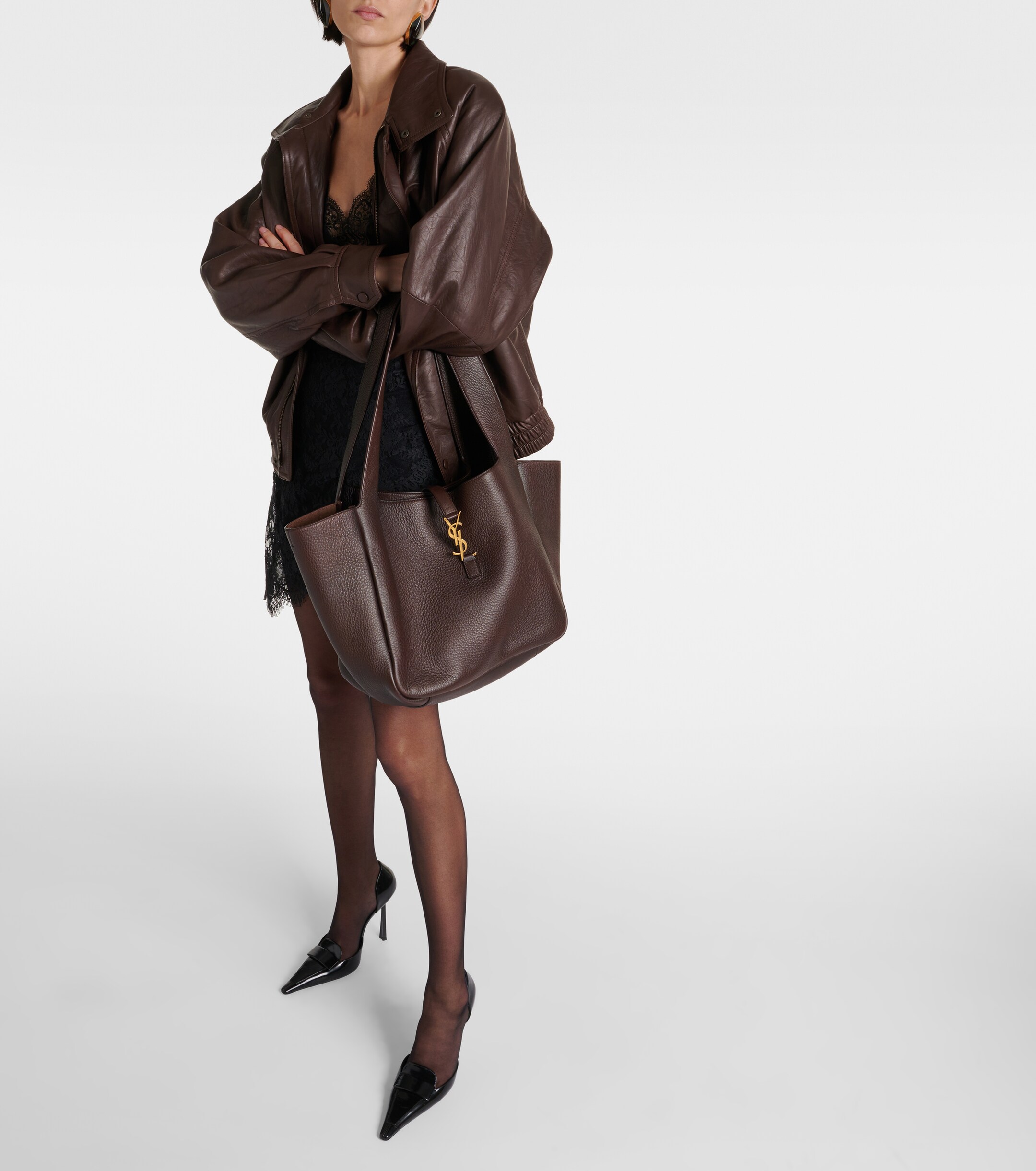 Saint Laurent Le 5 à 7 Bea Large leather shopper