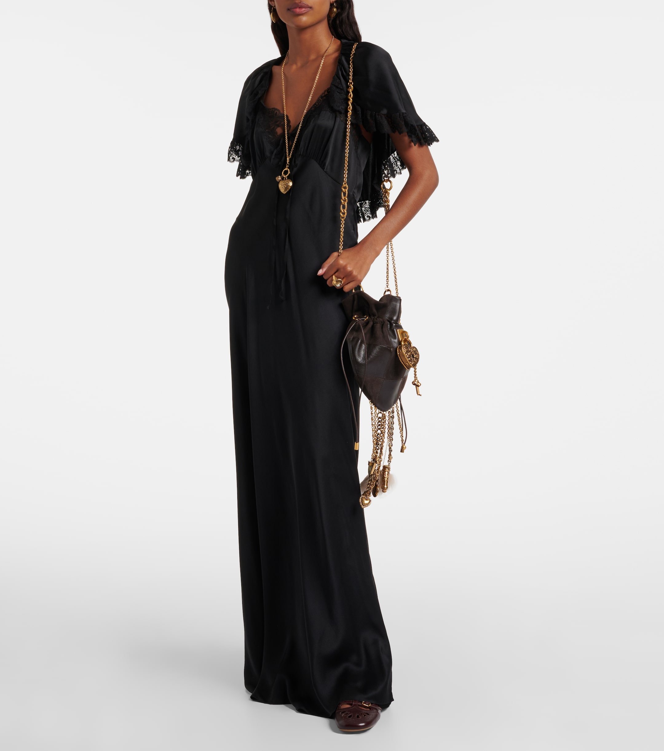 chinese dress ladies Chloe Lace-Up Ruched Column Formal Dress