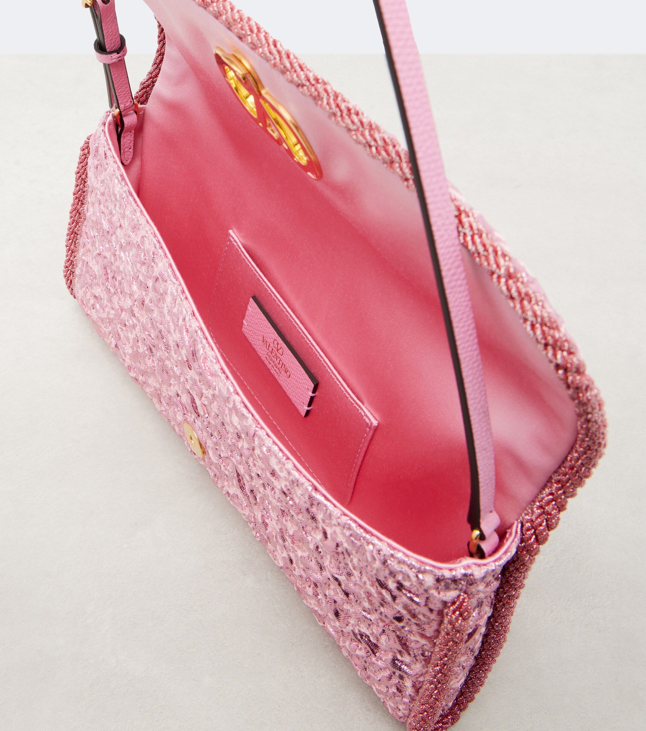 Valentino Garavani DeVain Small cloqué jacquard shoulder bag thumbnail