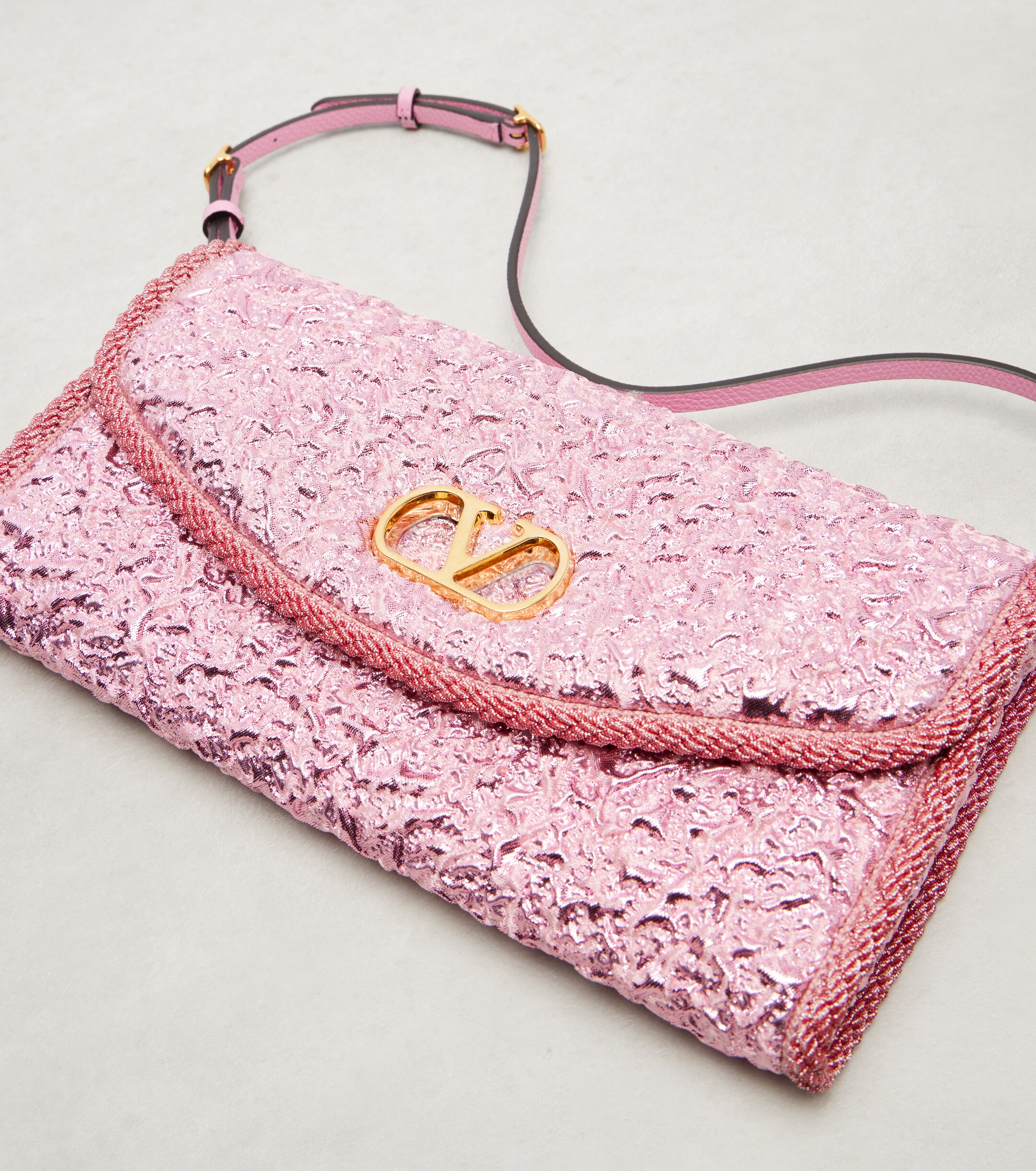 Valentino Garavani DeVain Small cloqué jacquard shoulder bag thumbnail