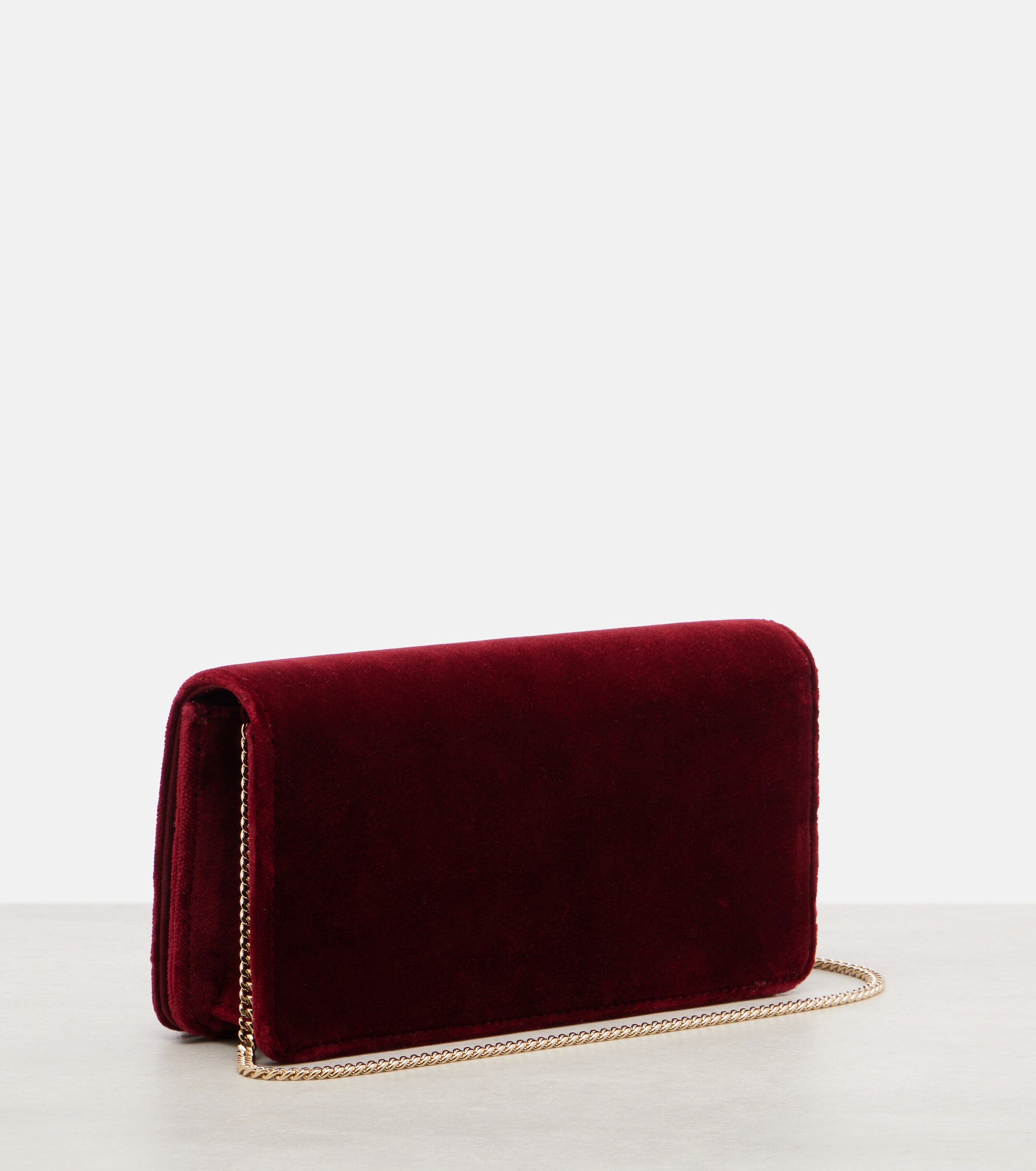 Valentino Garavani VLogo Mini bow-detail velvet clutch thumbnail