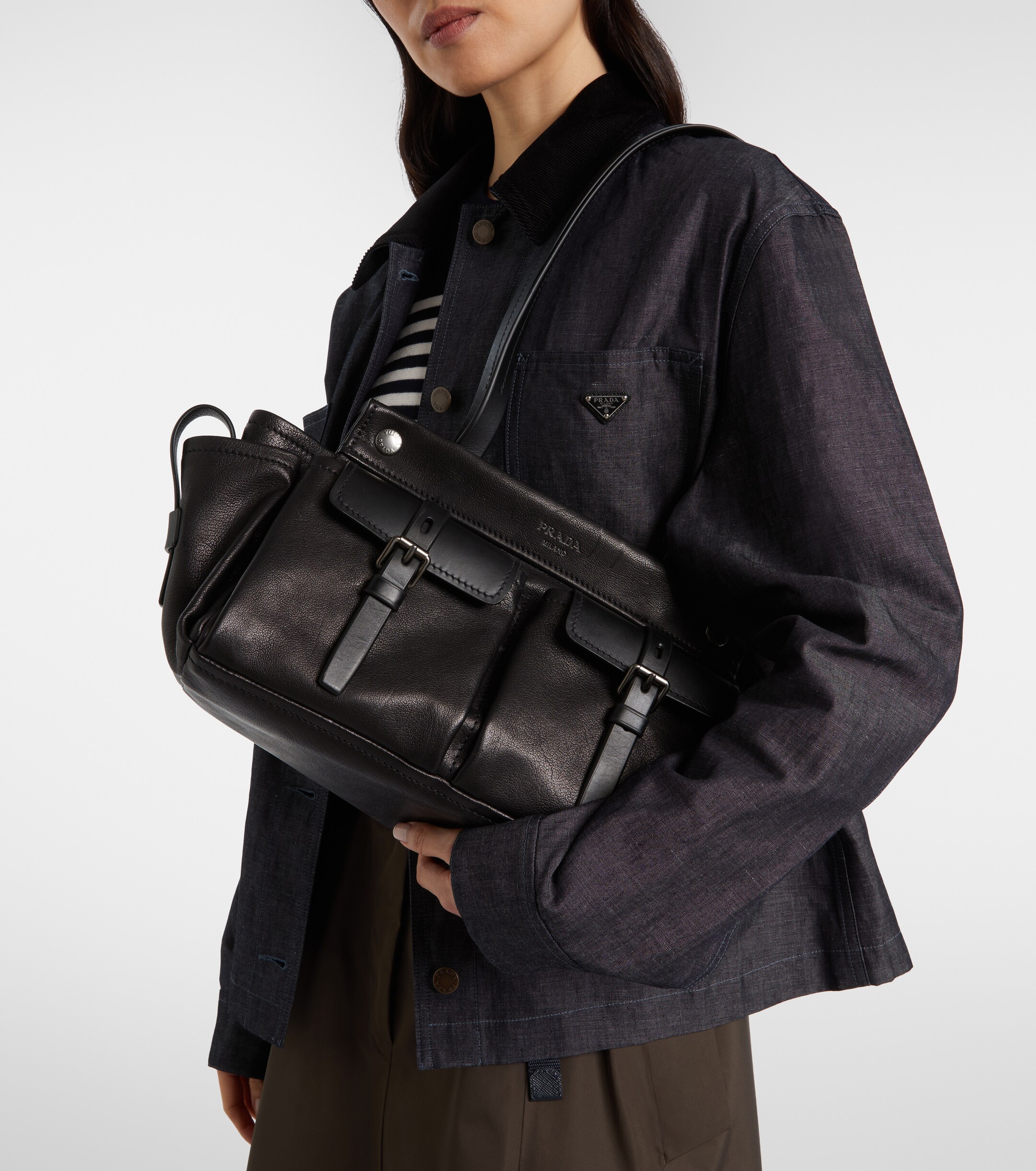 Prada Prada Route leather tote bag