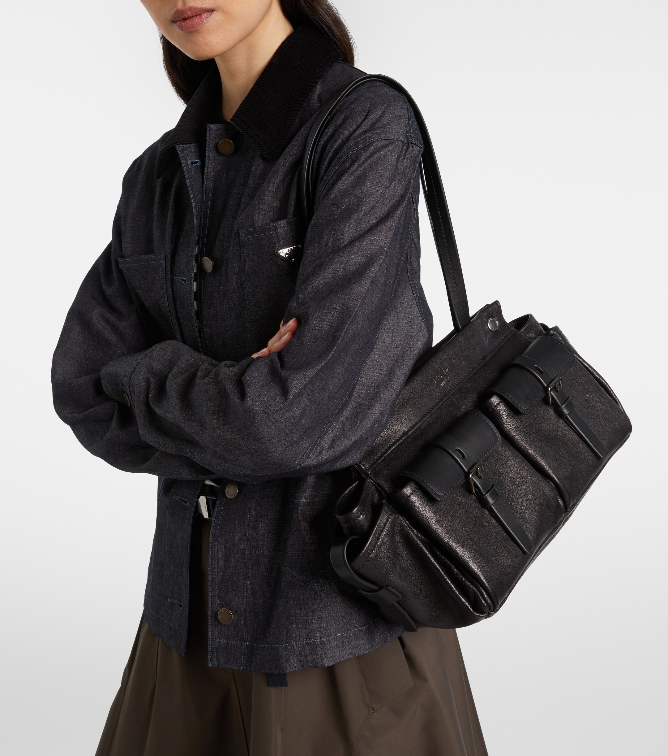 Prada Prada Route leather tote bag