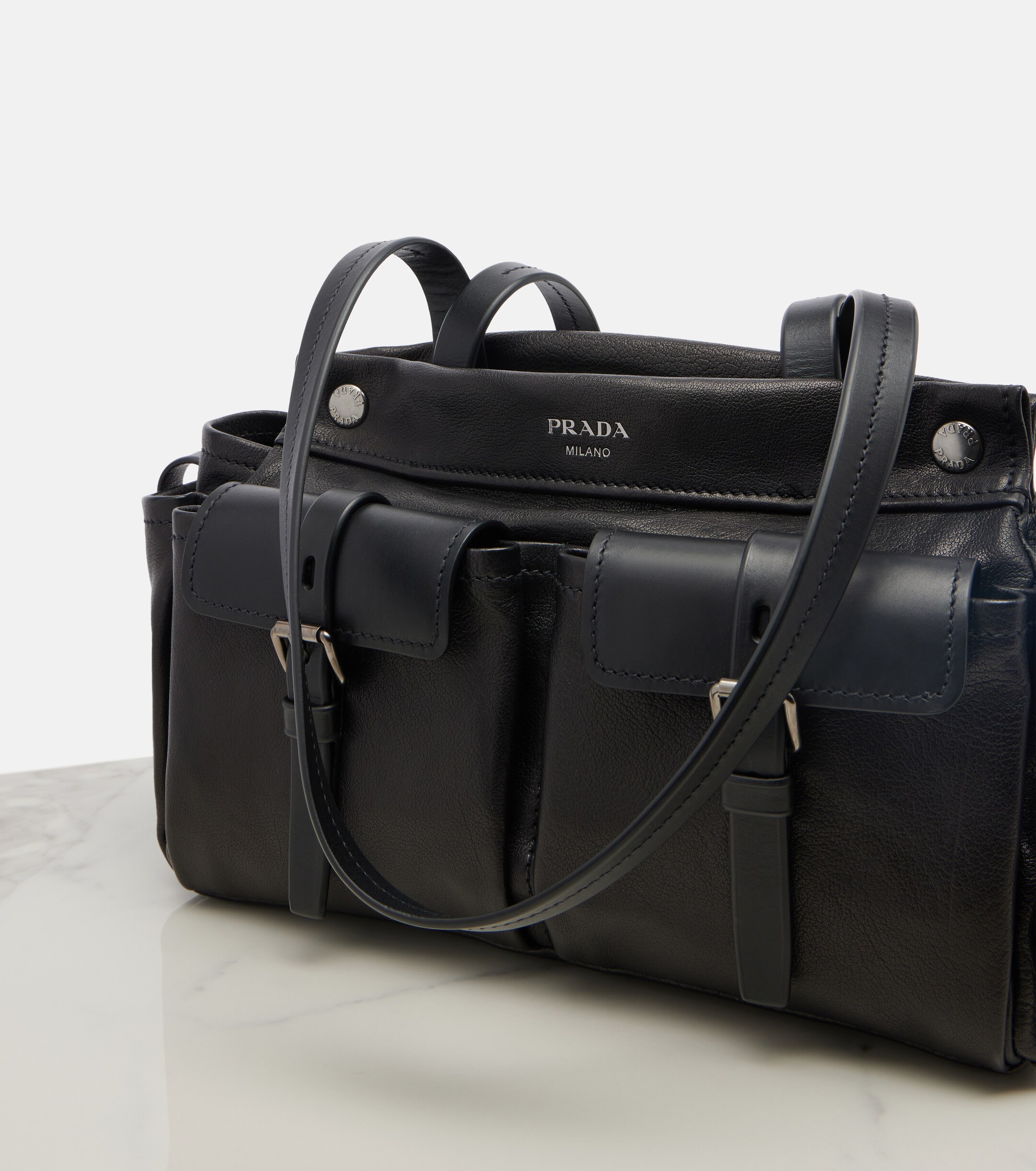 Prada Prada Route leather tote bag