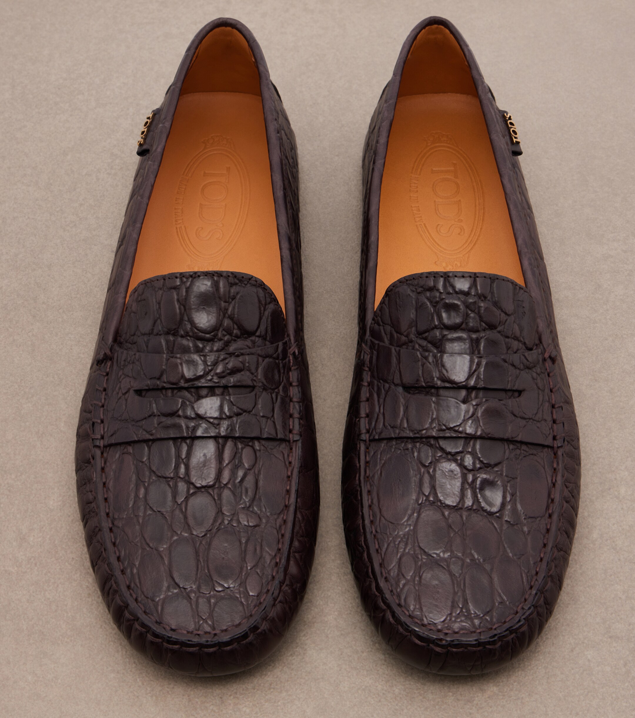 Tod's Tod's Gommino croc-effect leather driving shoes