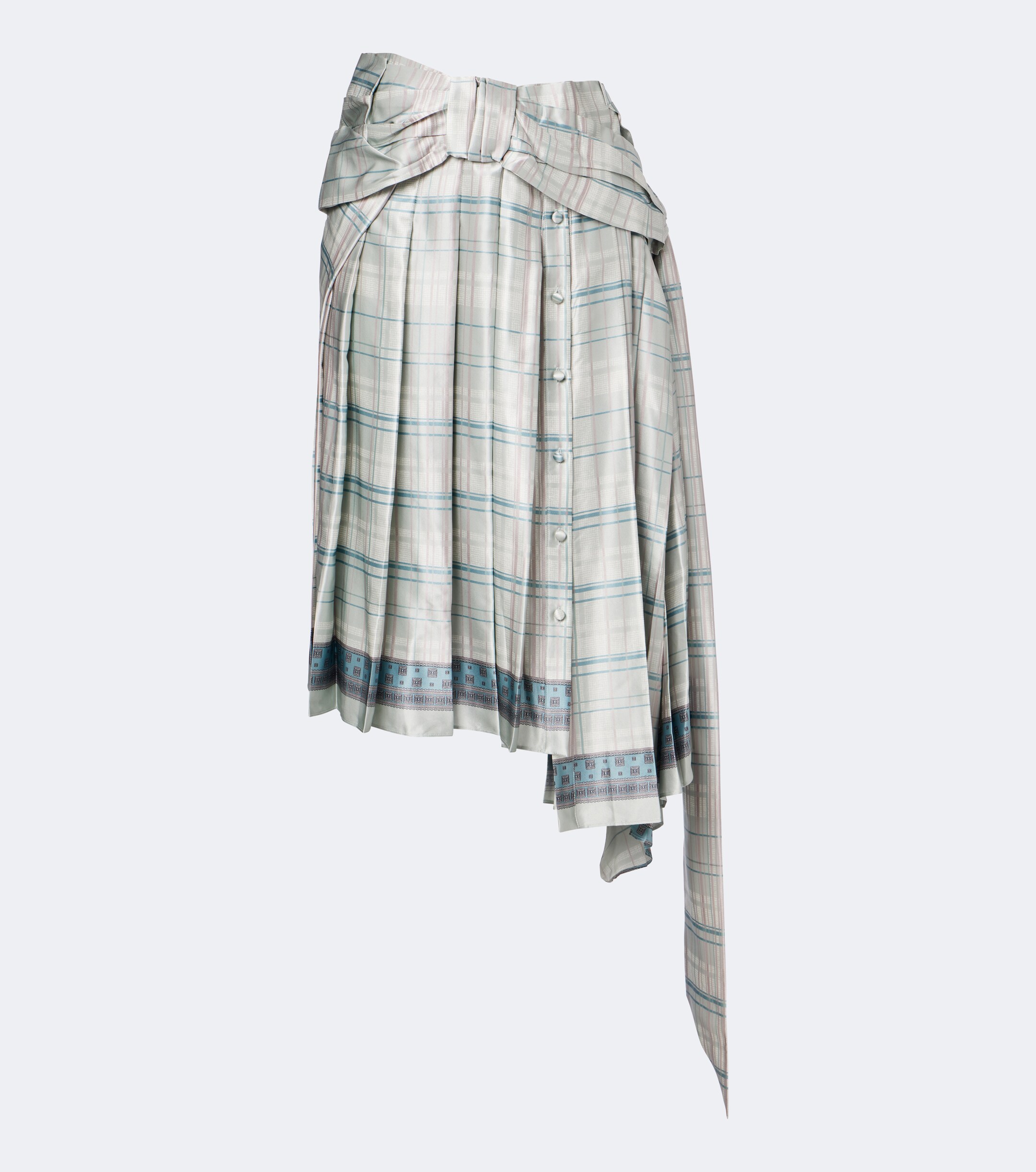 Acne Studios Acne Studios Bow-detail checked silk satin midi skirt