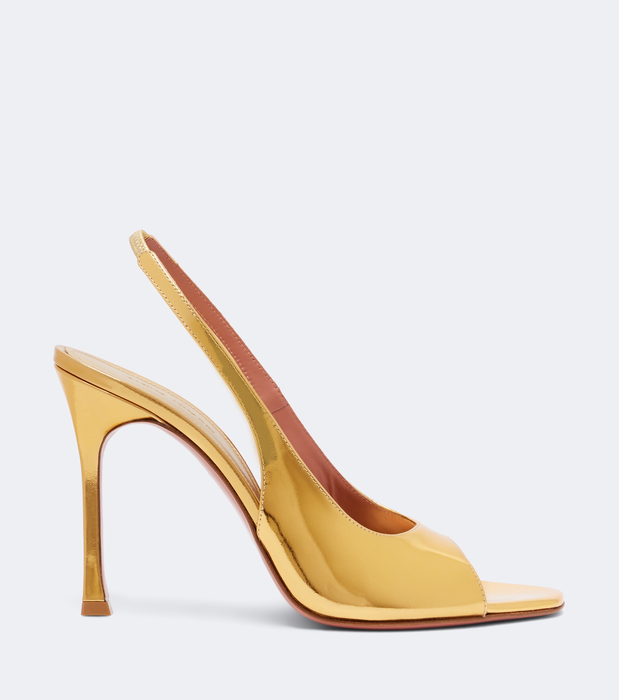 AMINA MUADDI Amina Muaddi Alexa mirrored leather slingback sandals