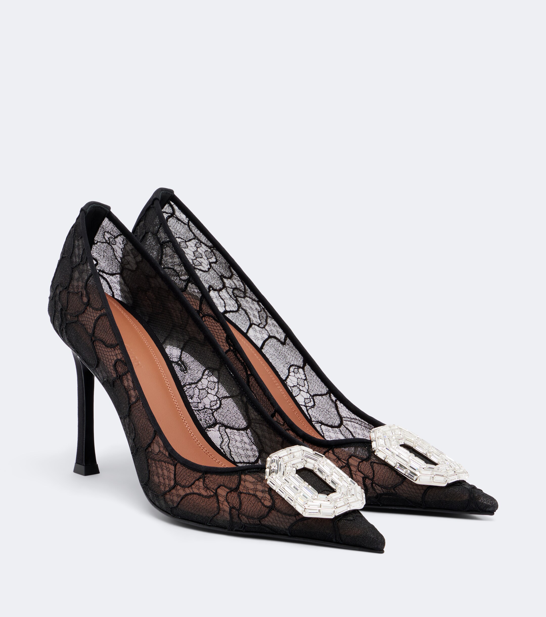 AMINA MUADDI Amina Muaddi Camelia embellished lace pumps