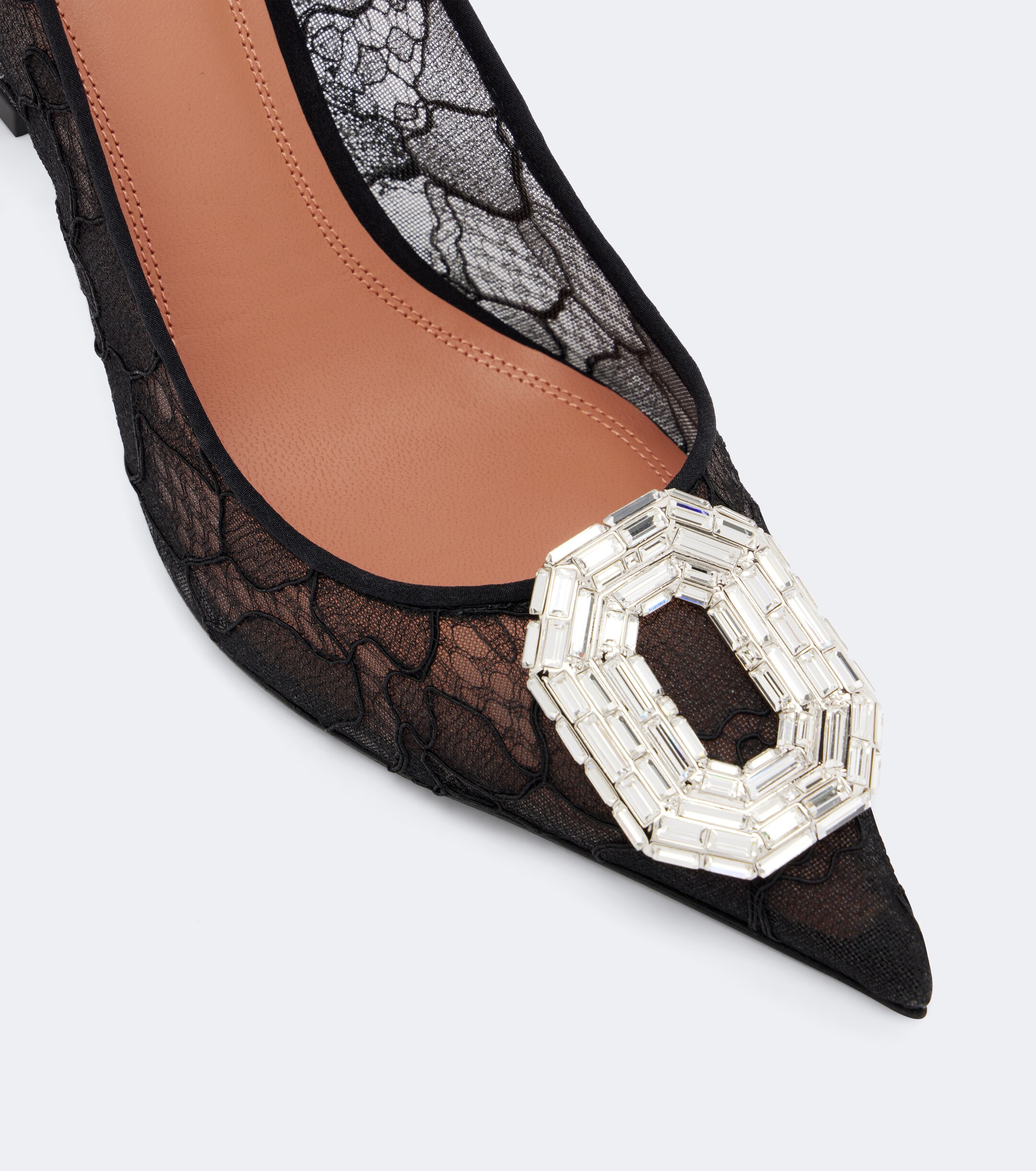 AMINA MUADDI Amina Muaddi Camelia embellished lace pumps