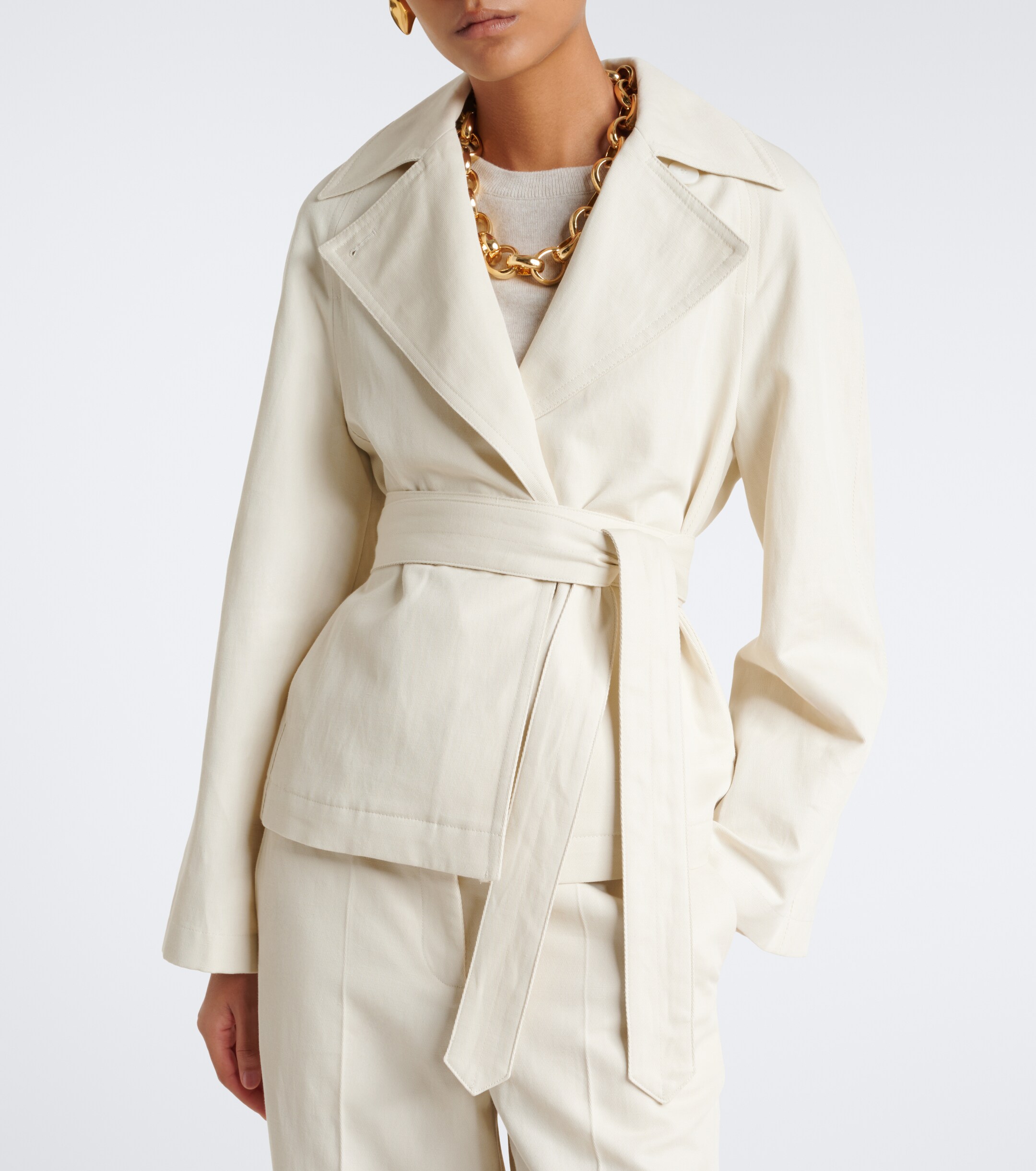 JOSEPH Joseph Leda belted cotton and linen twill jacket