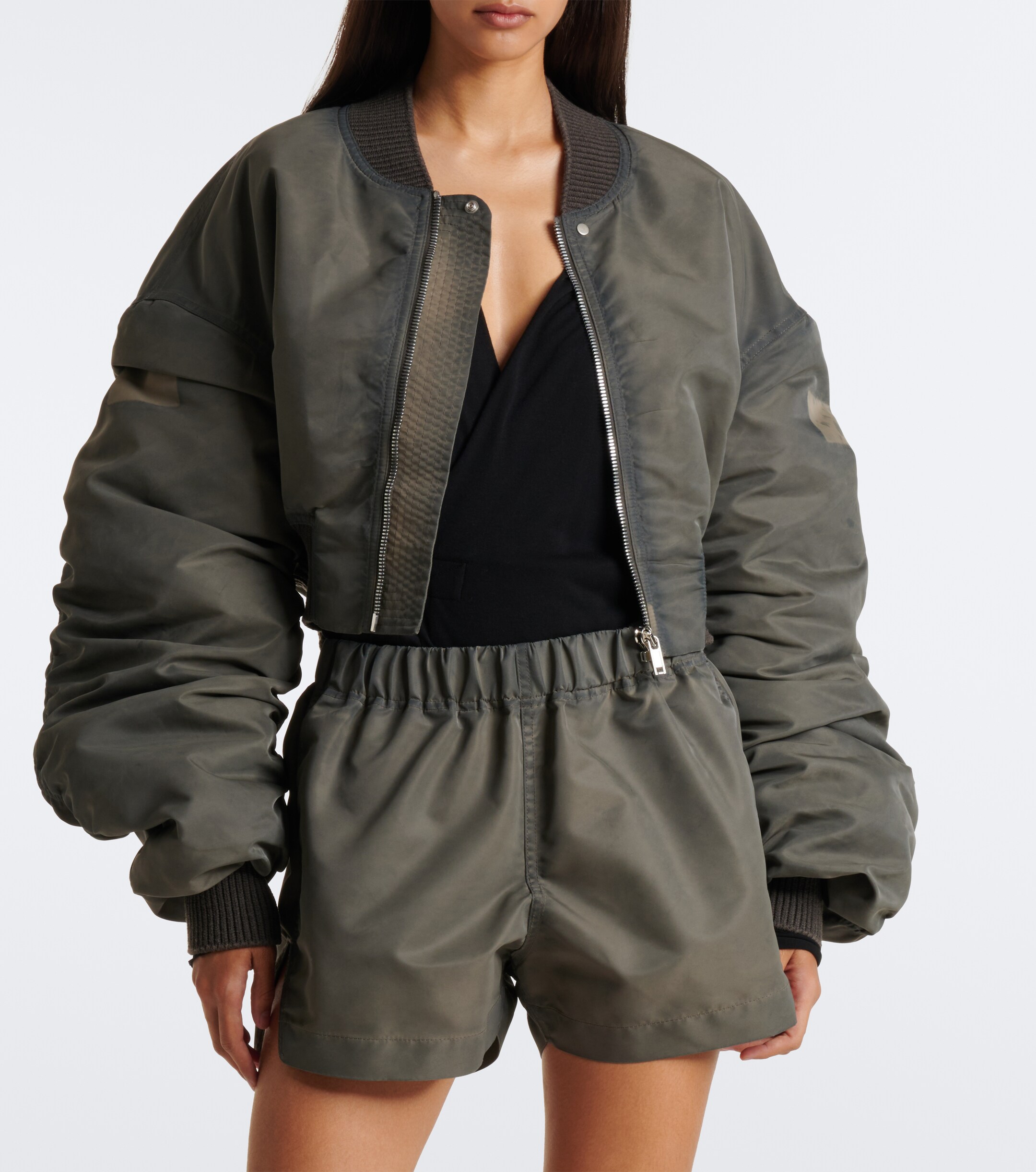 Rick Owens Rick Owens Secchia cropped satin bomber jacket