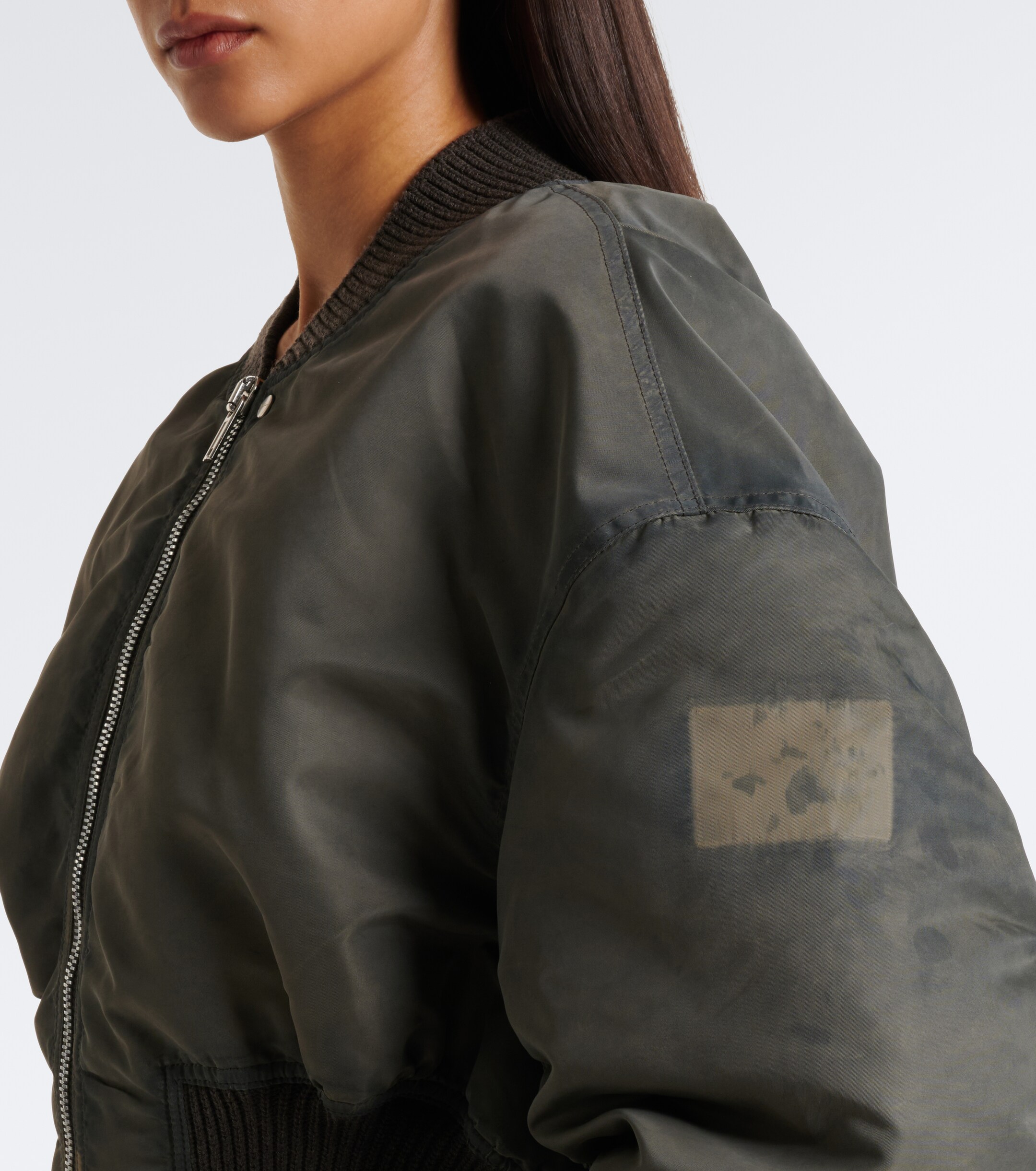 Rick Owens Rick Owens Secchia cropped satin bomber jacket