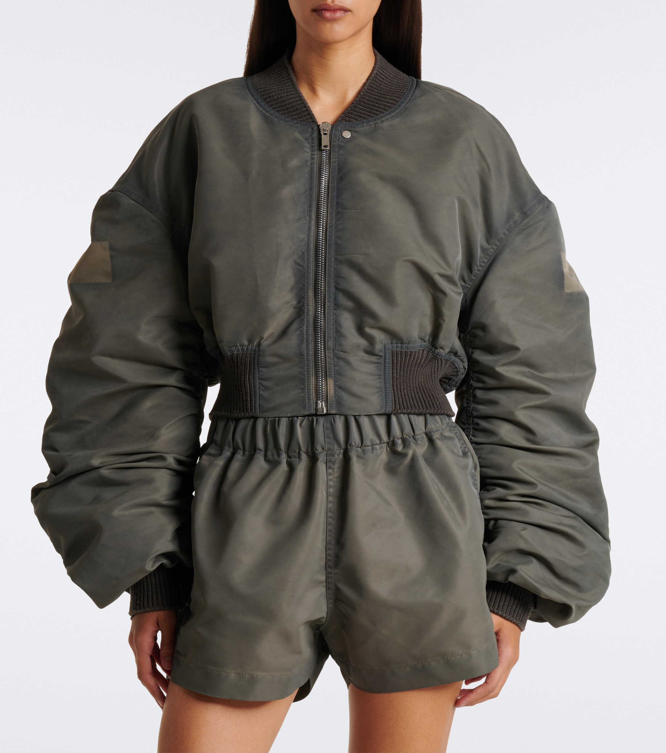 Rick Owens Rick Owens Secchia cropped satin bomber jacket