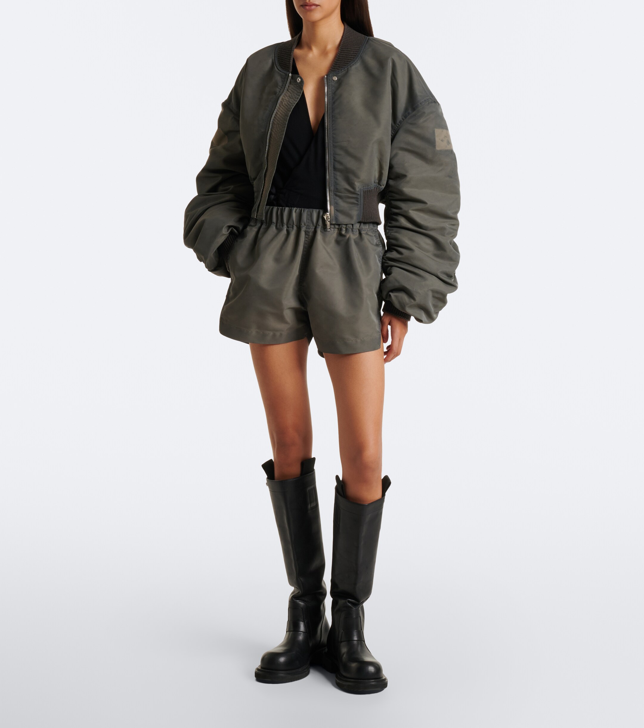 Rick Owens Rick Owens Secchia cropped satin bomber jacket