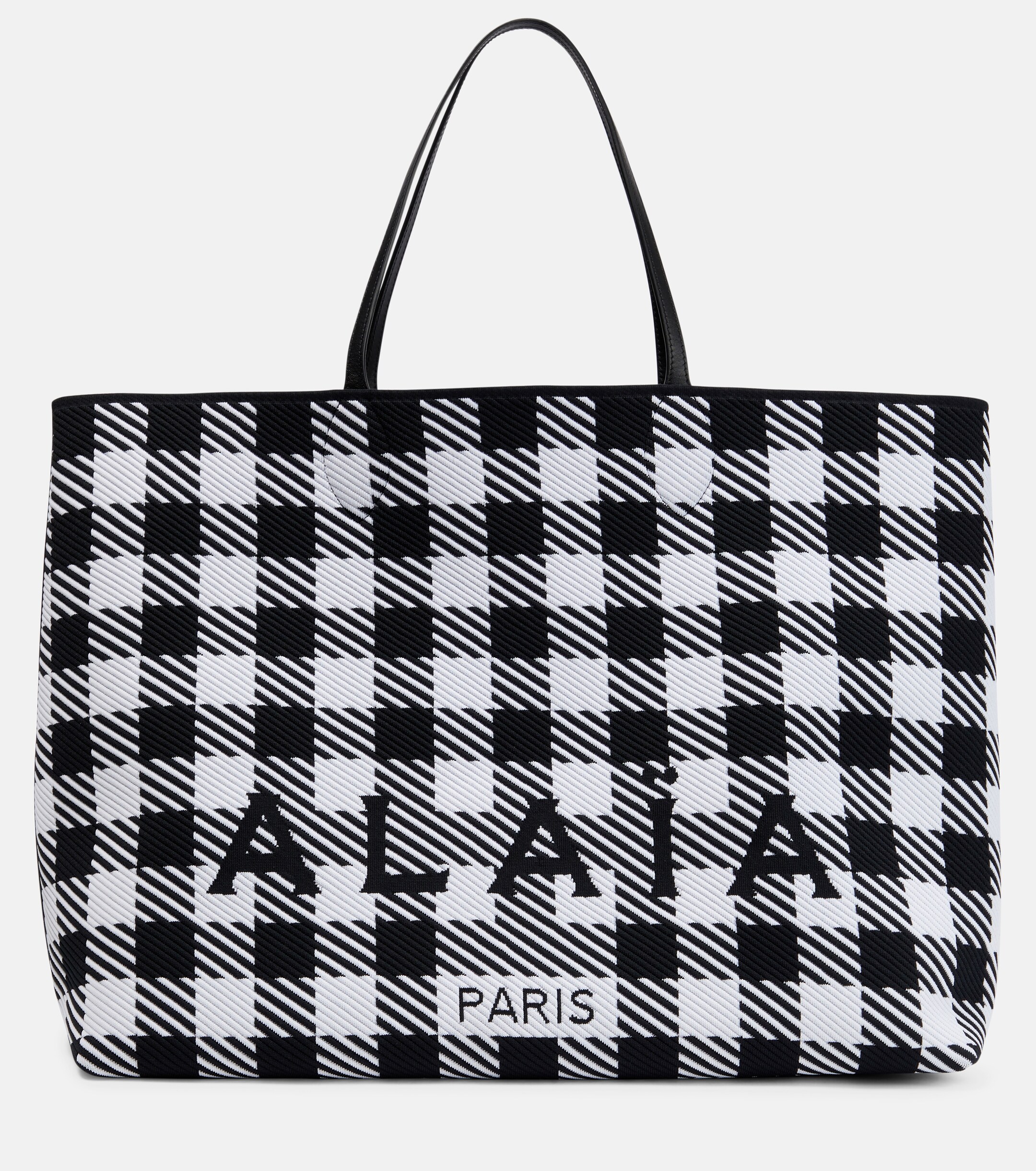 Alaïa Logo checked tote