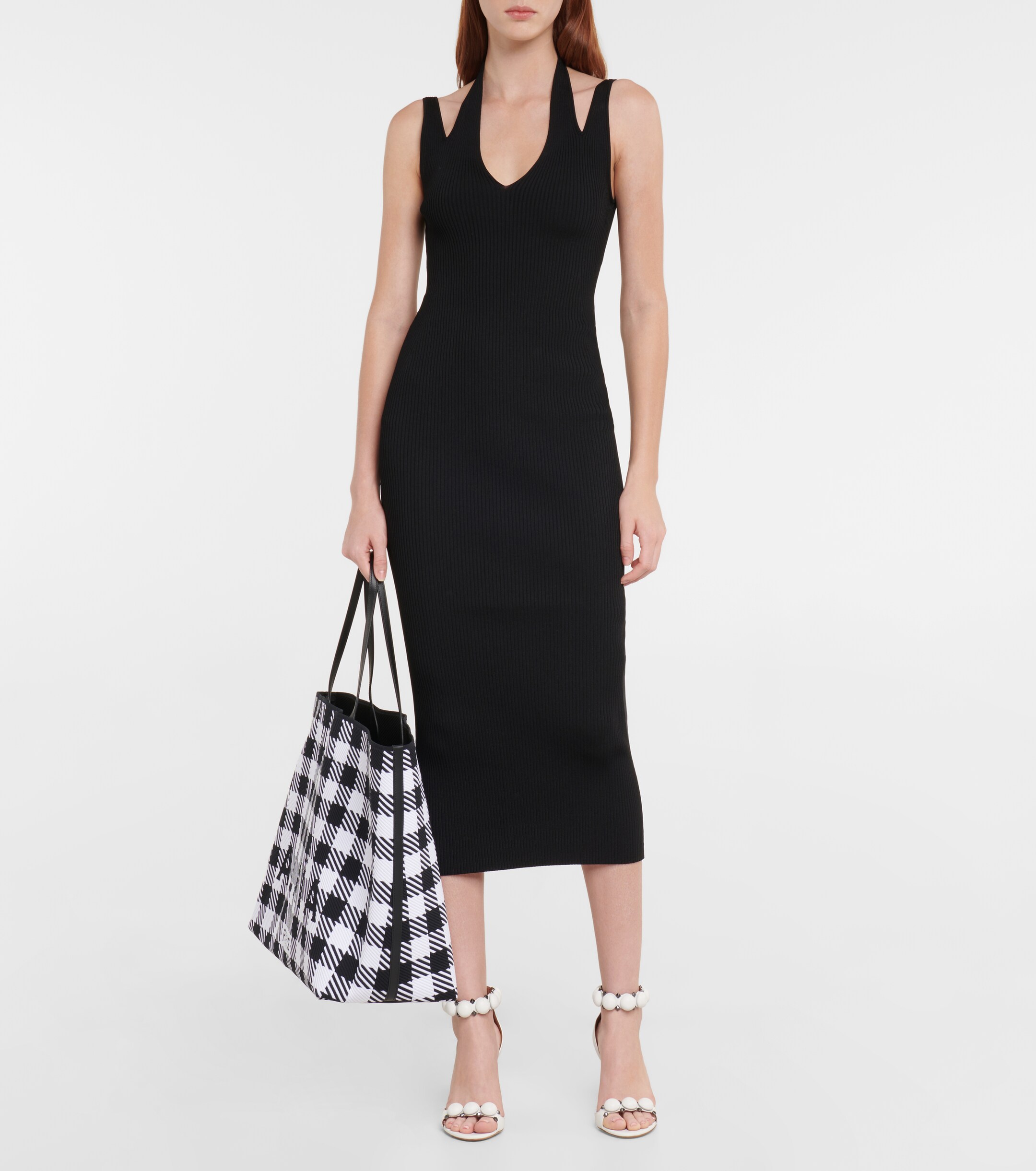 Alaïa Logo checked tote