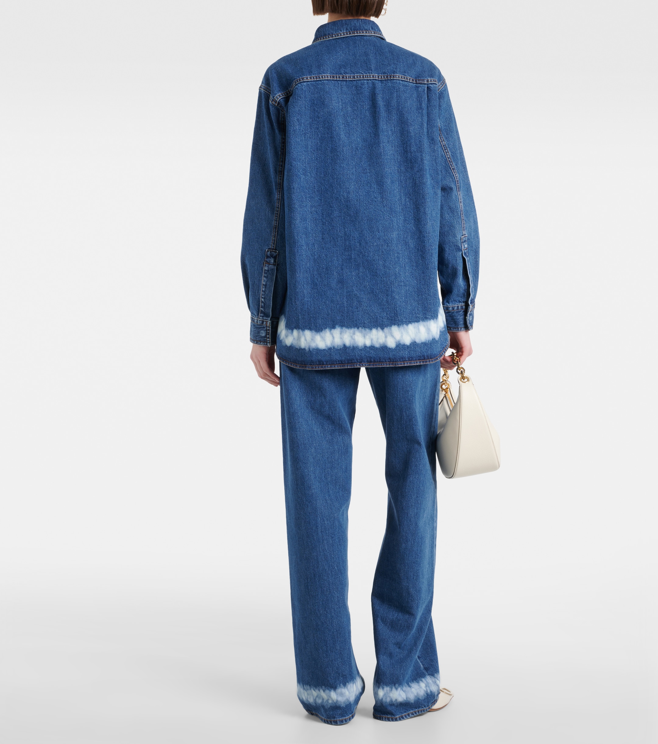 Valentino VGold distressed denim shirt