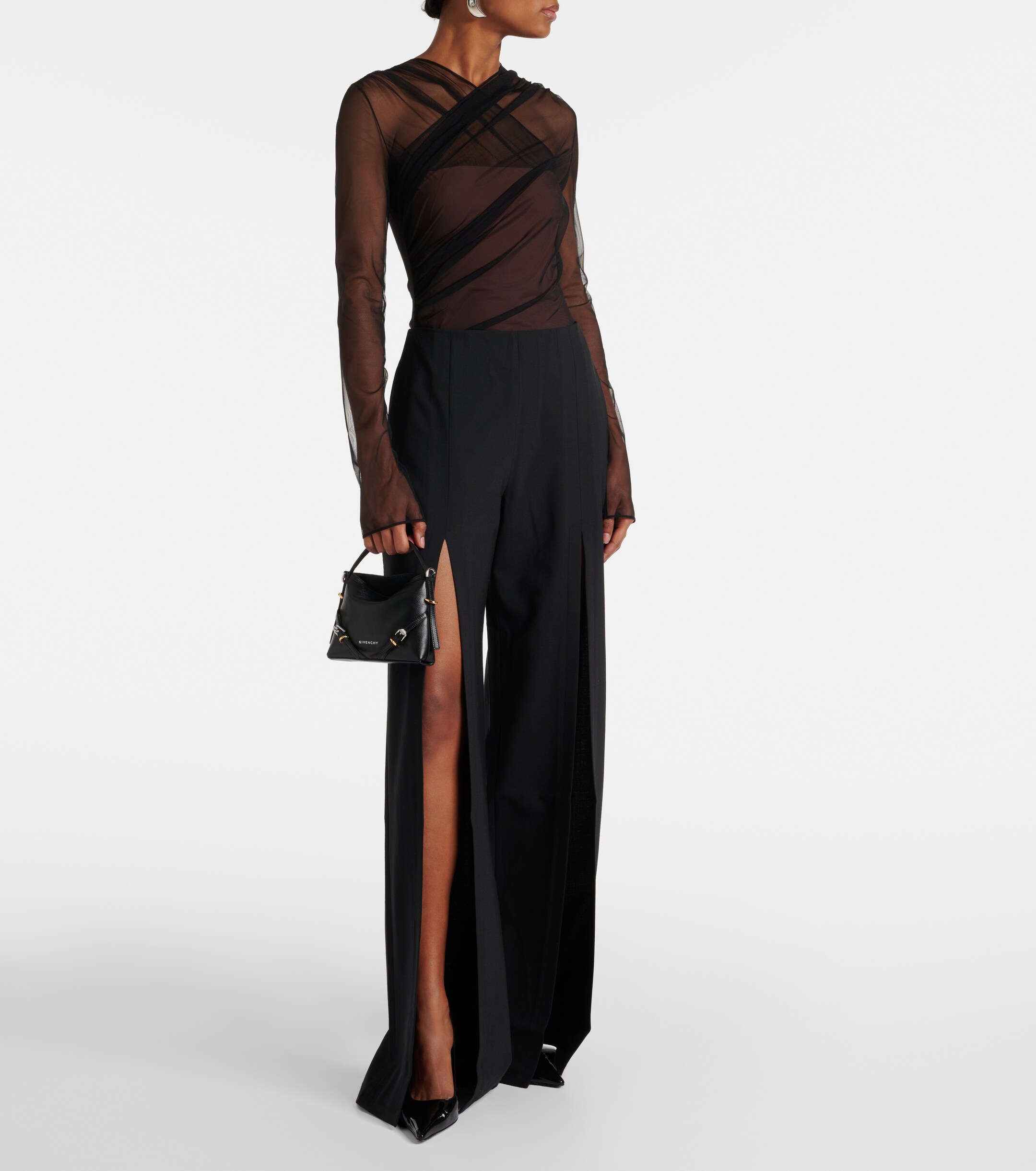 Nensi Dojaka Renee draped tulle bodysuit