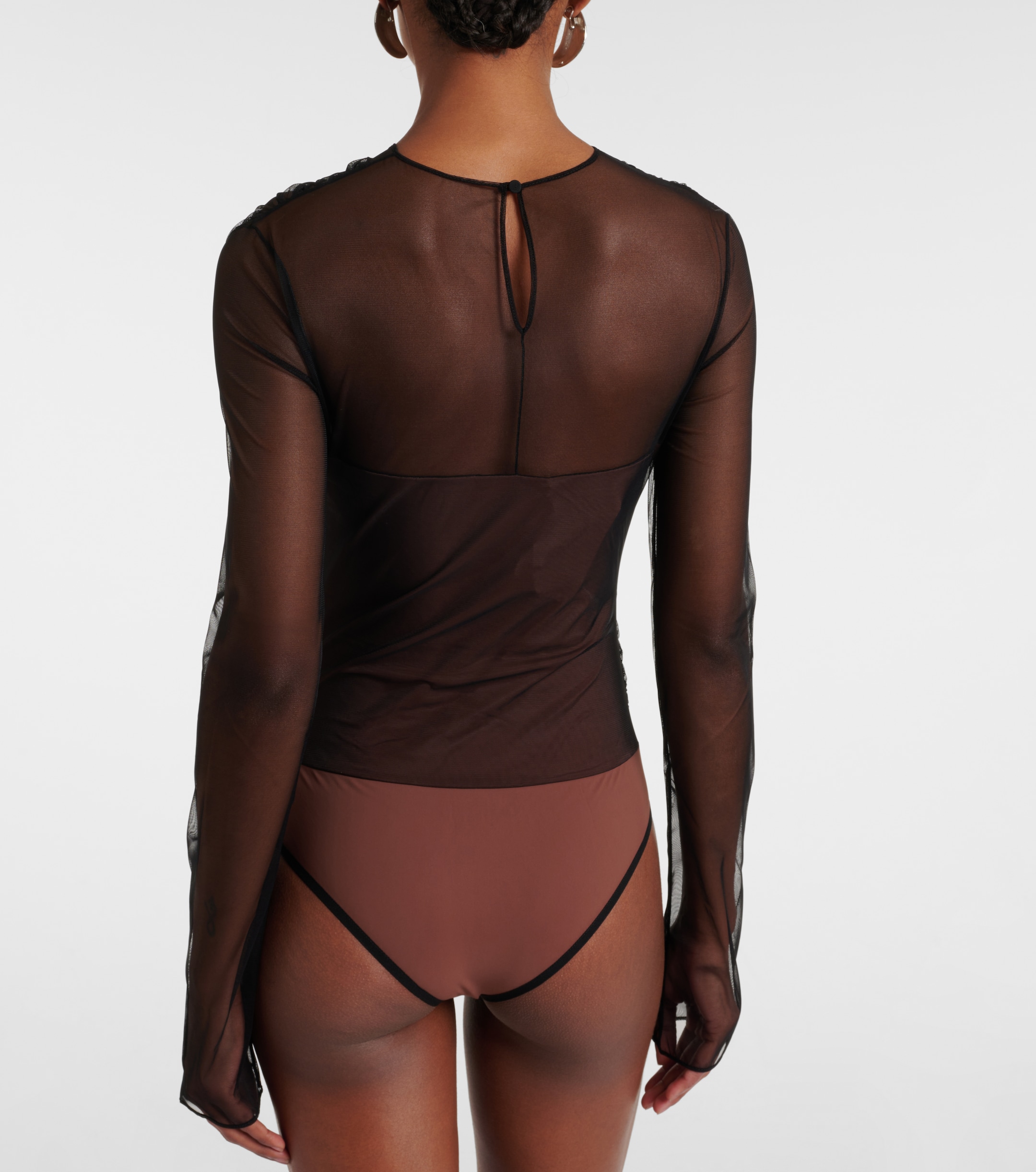 Nensi Dojaka Renee draped tulle bodysuit thumbnail