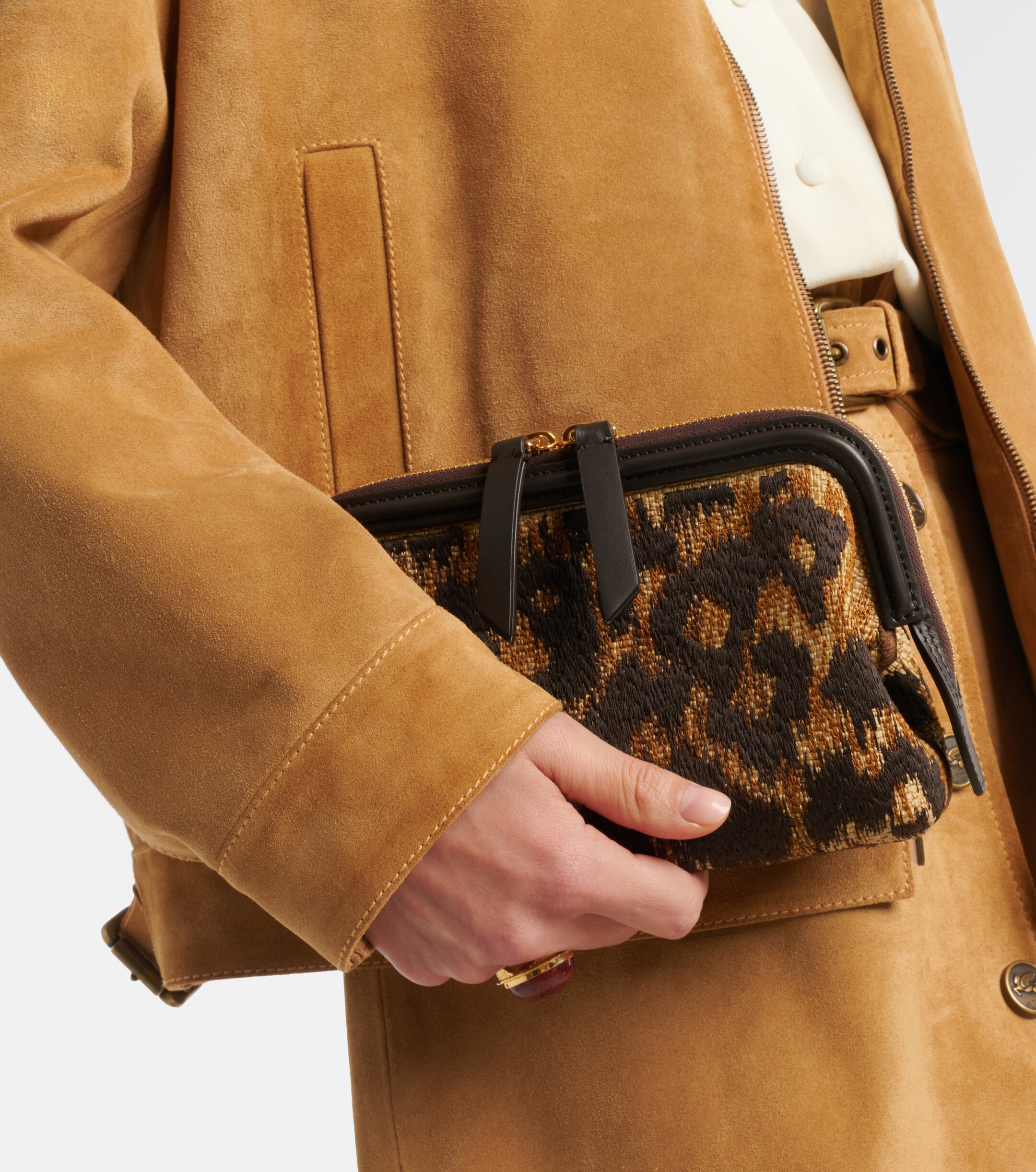 Etro Doc leather-trimmed raffia-effect crossbody bag