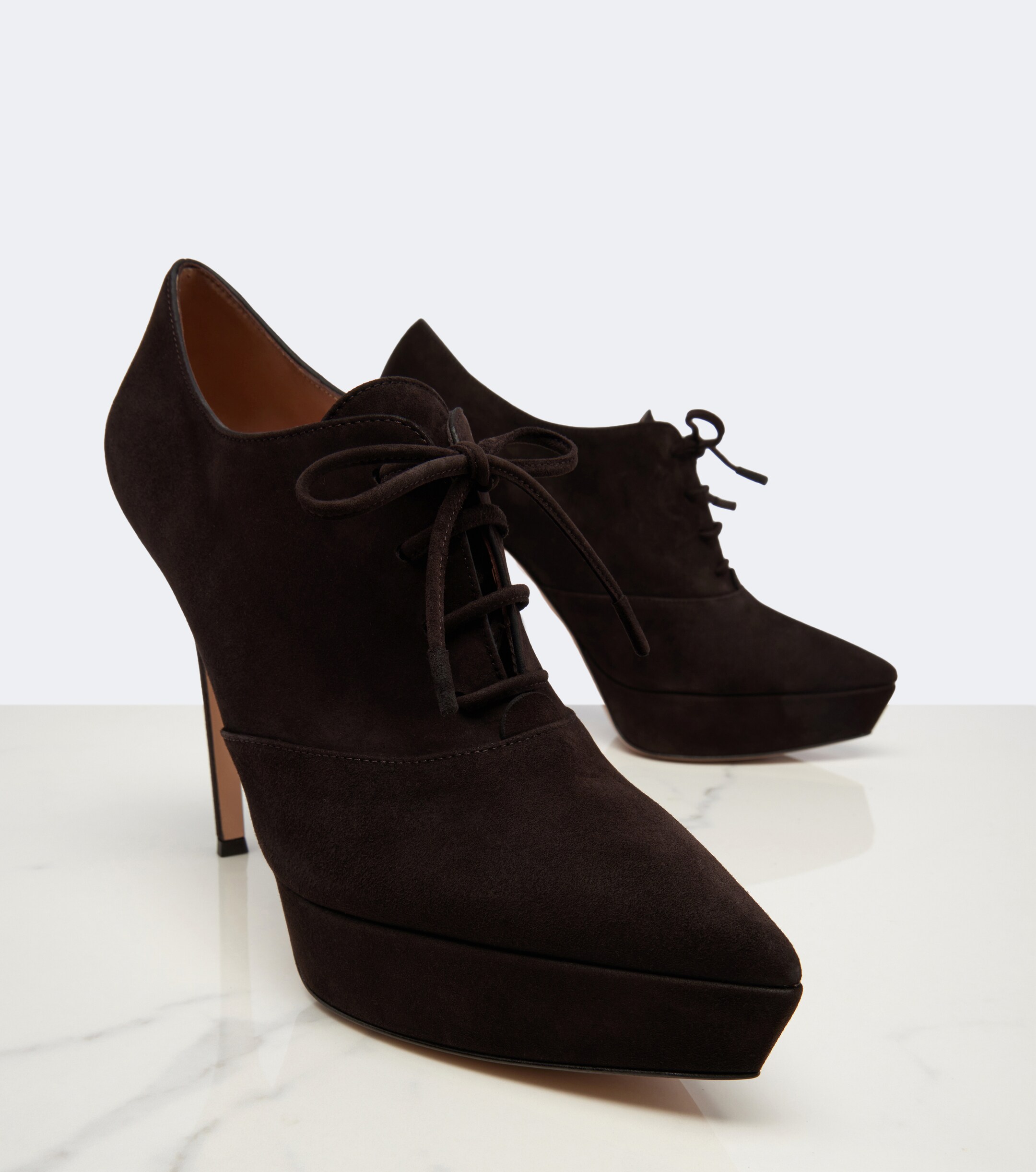 GIANVITO ROSSI Gianvito Rossi Lace-up suede platform pumps
